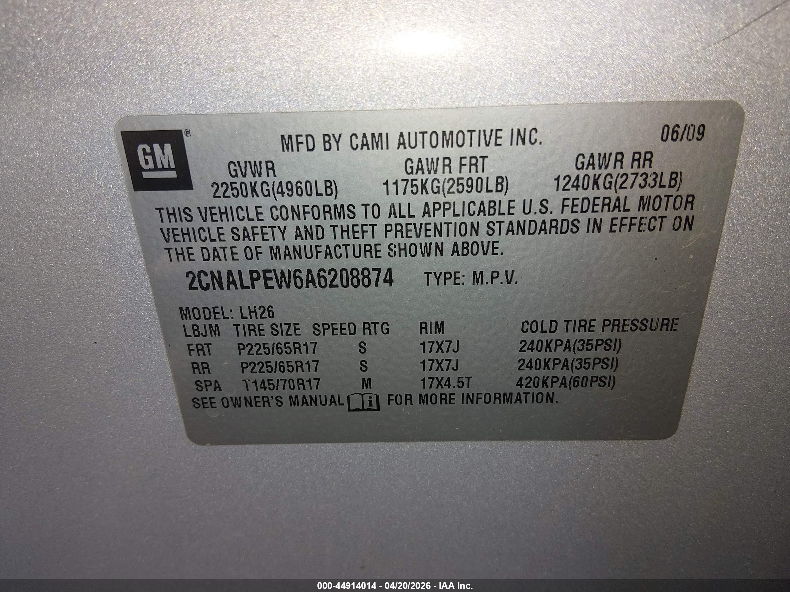 CHEVROLET EQUINOX image 9