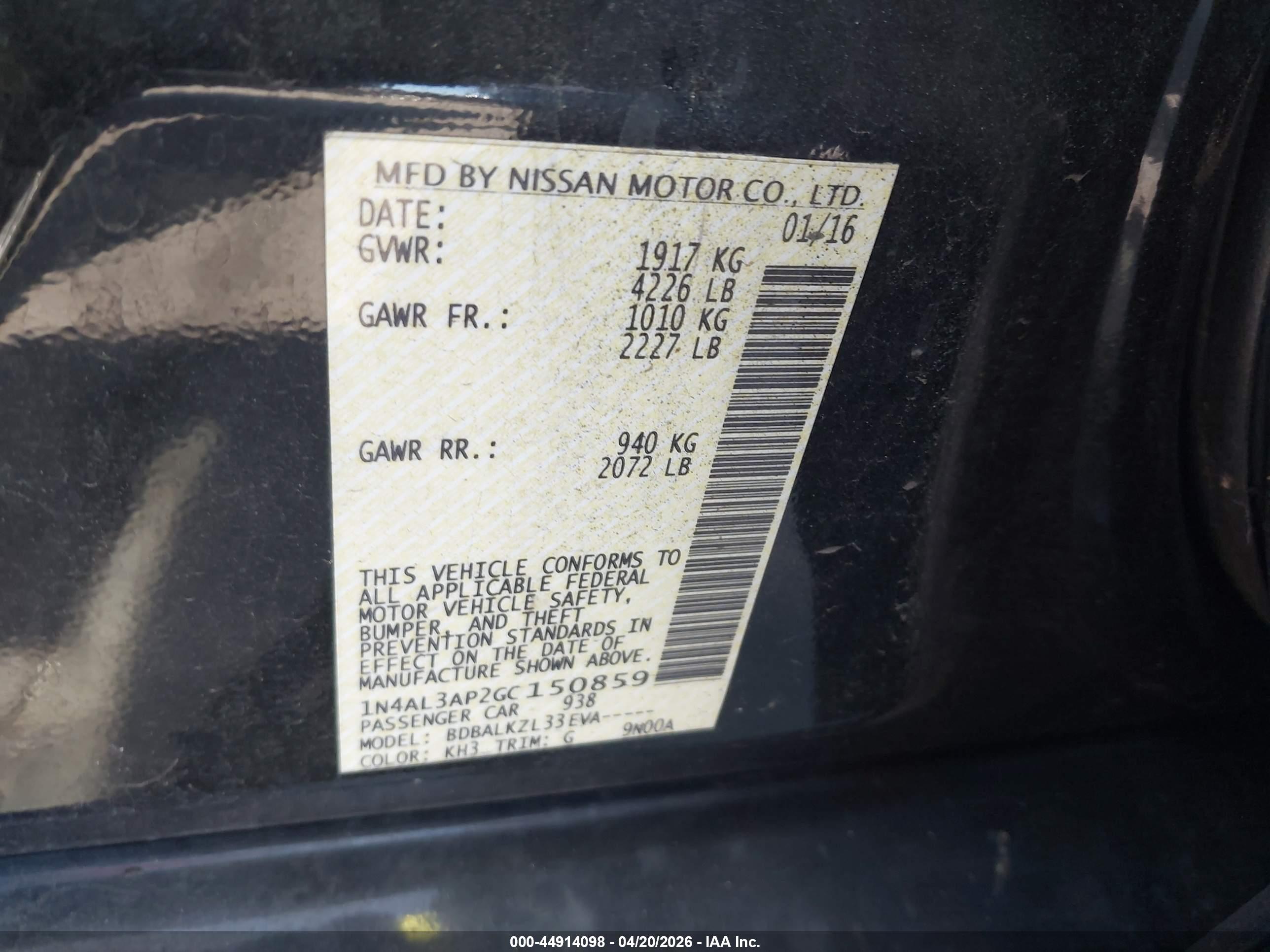 NISSAN ALTIMA image 9