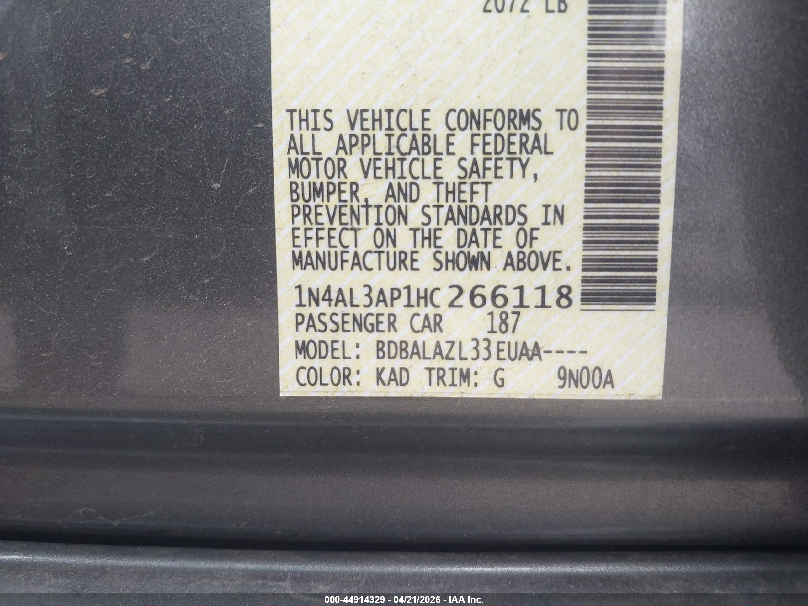 NISSAN ALTIMA image 9
