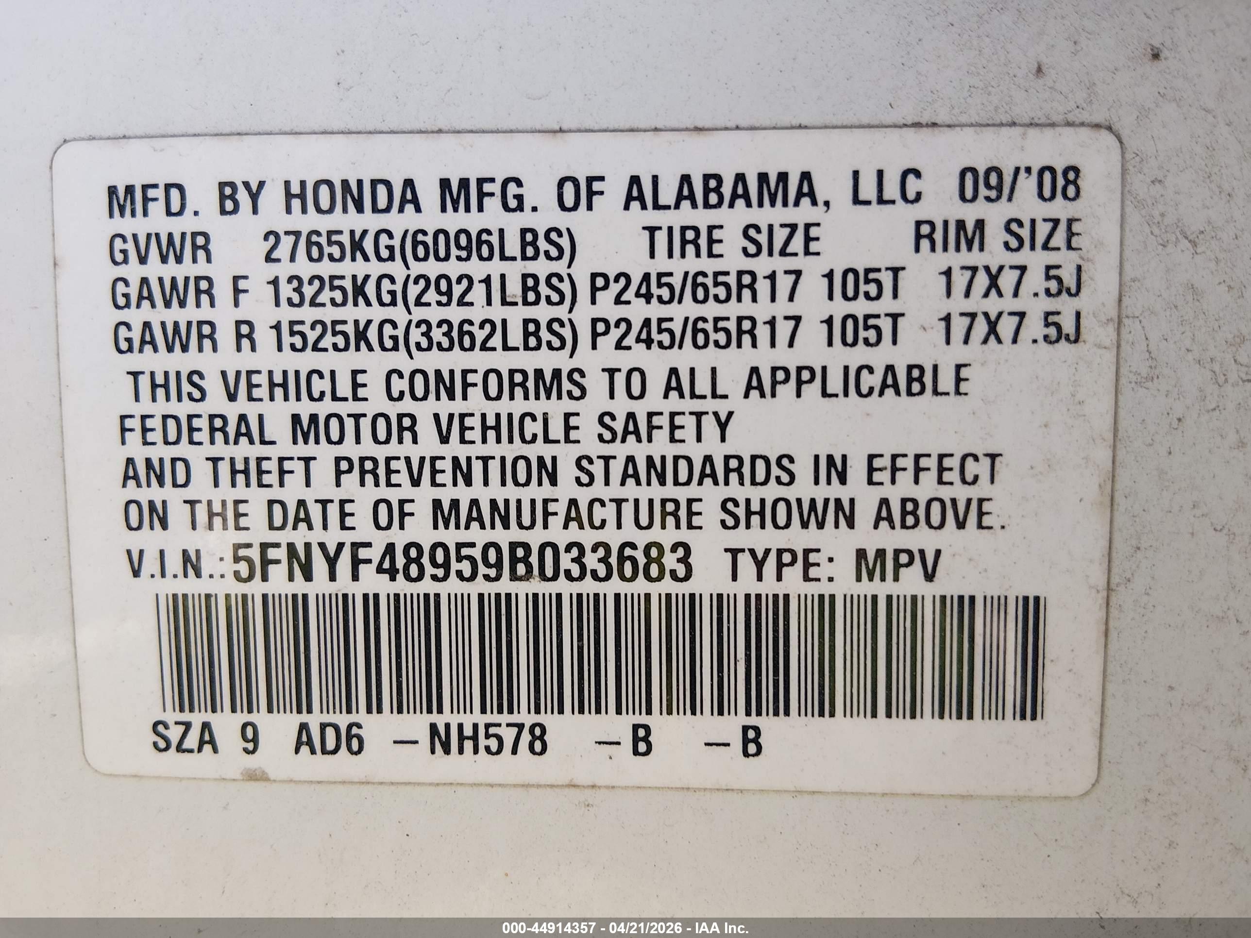 HONDA PILOT image 9