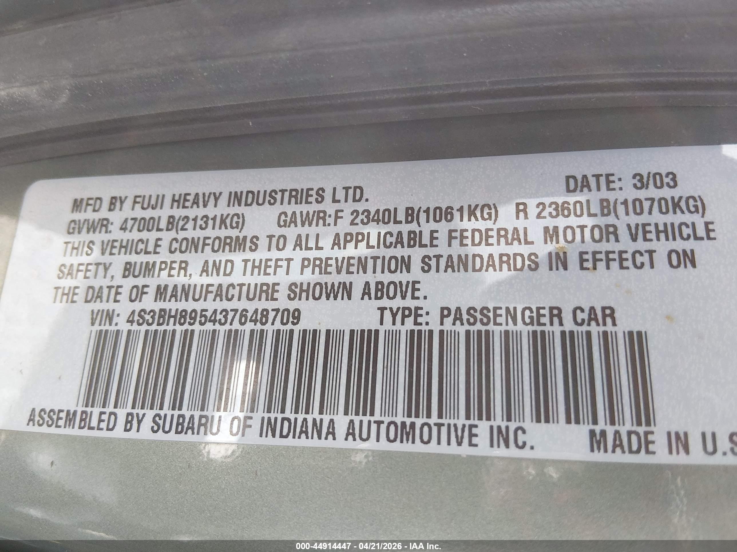 SUBARU OUTBACK image 9