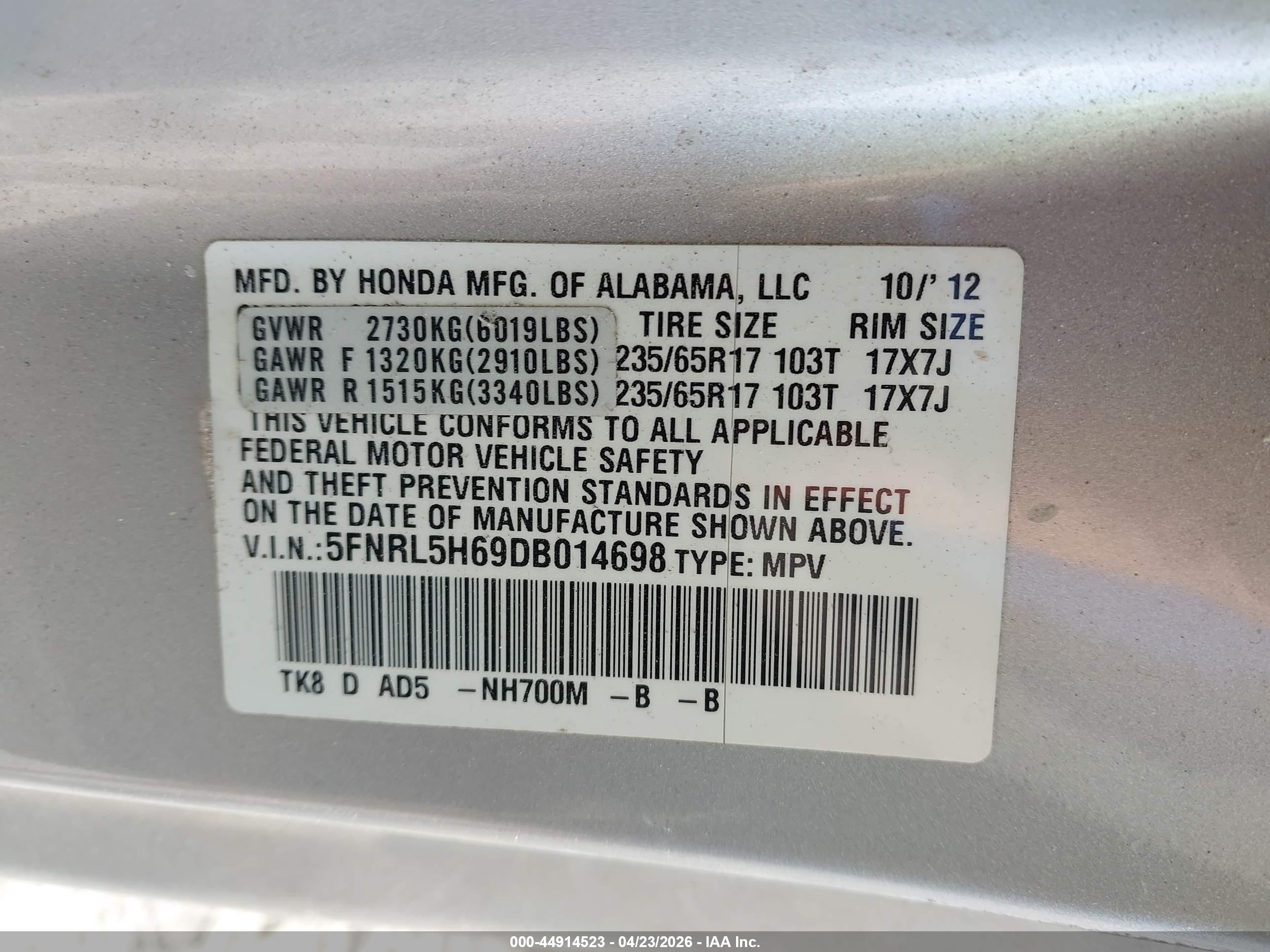 HONDA ODYSSEY image 9