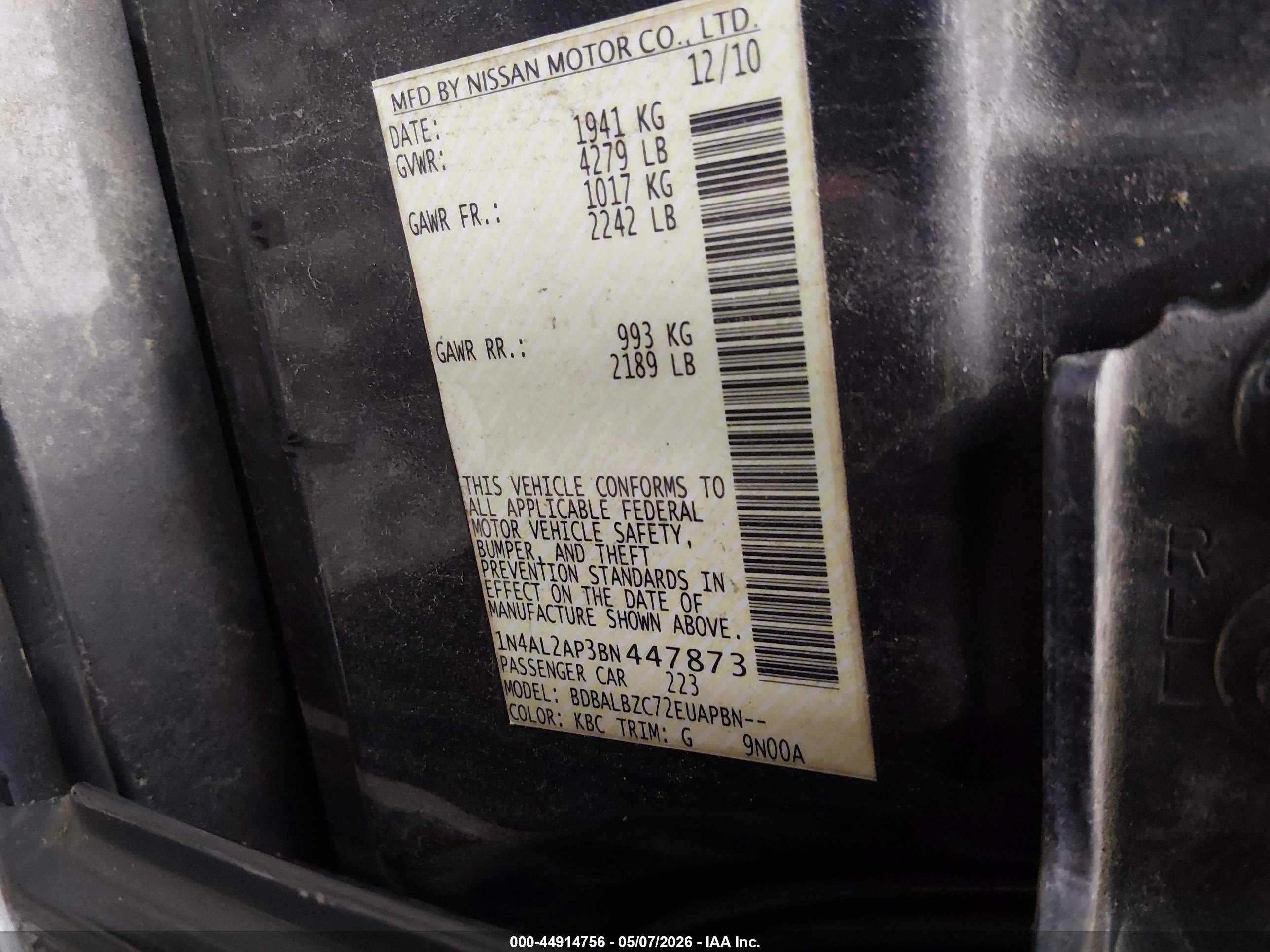 NISSAN ALTIMA image 9