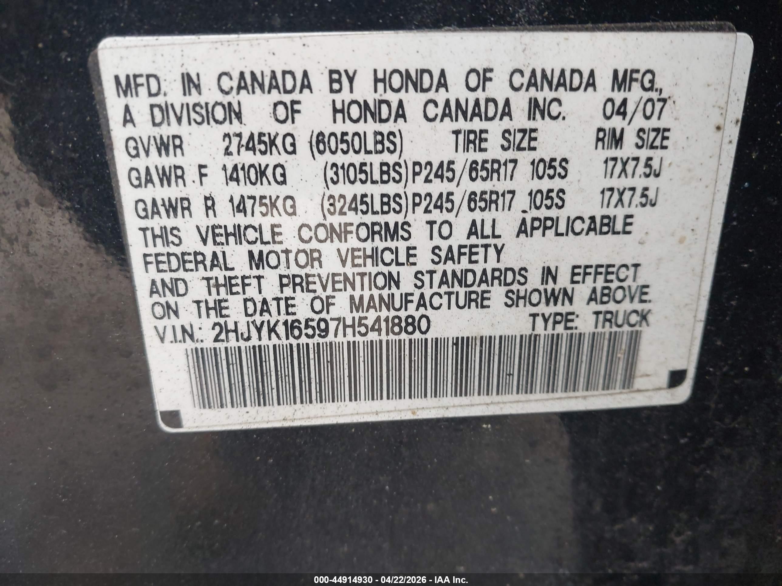 HONDA RIDGELINE image 9