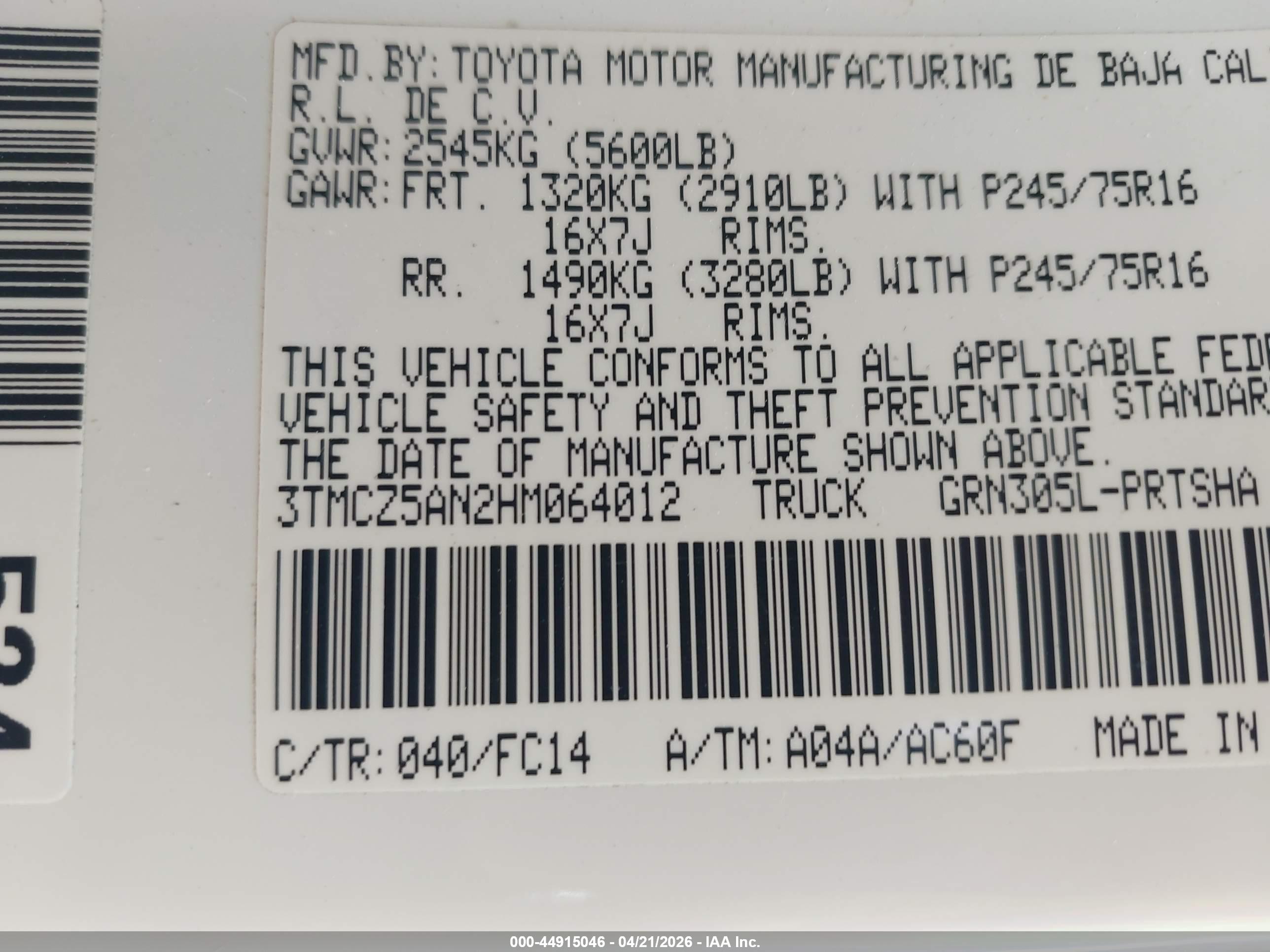 TOYOTA TACOMA image 9