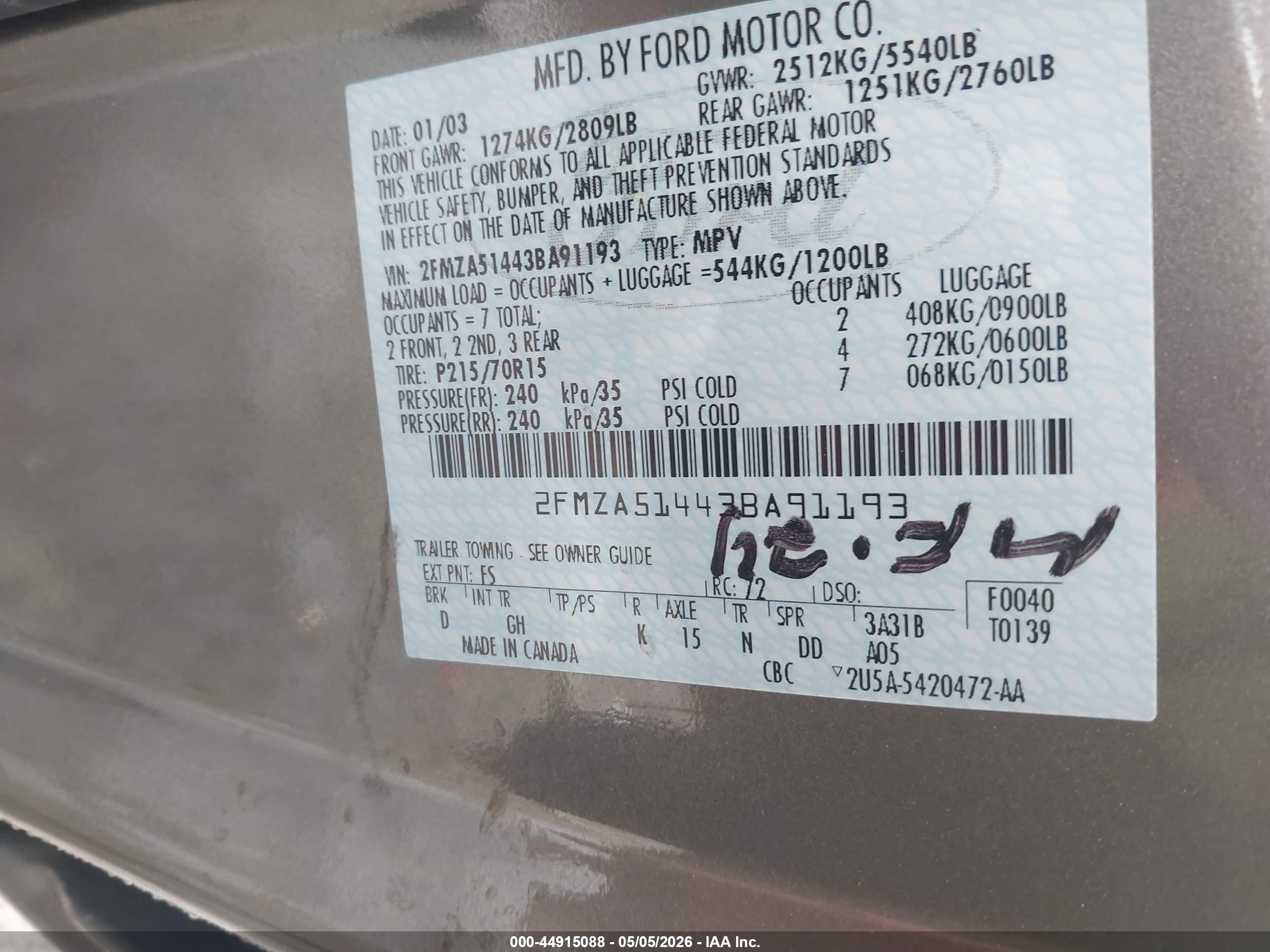 FORD WINDSTAR image 9