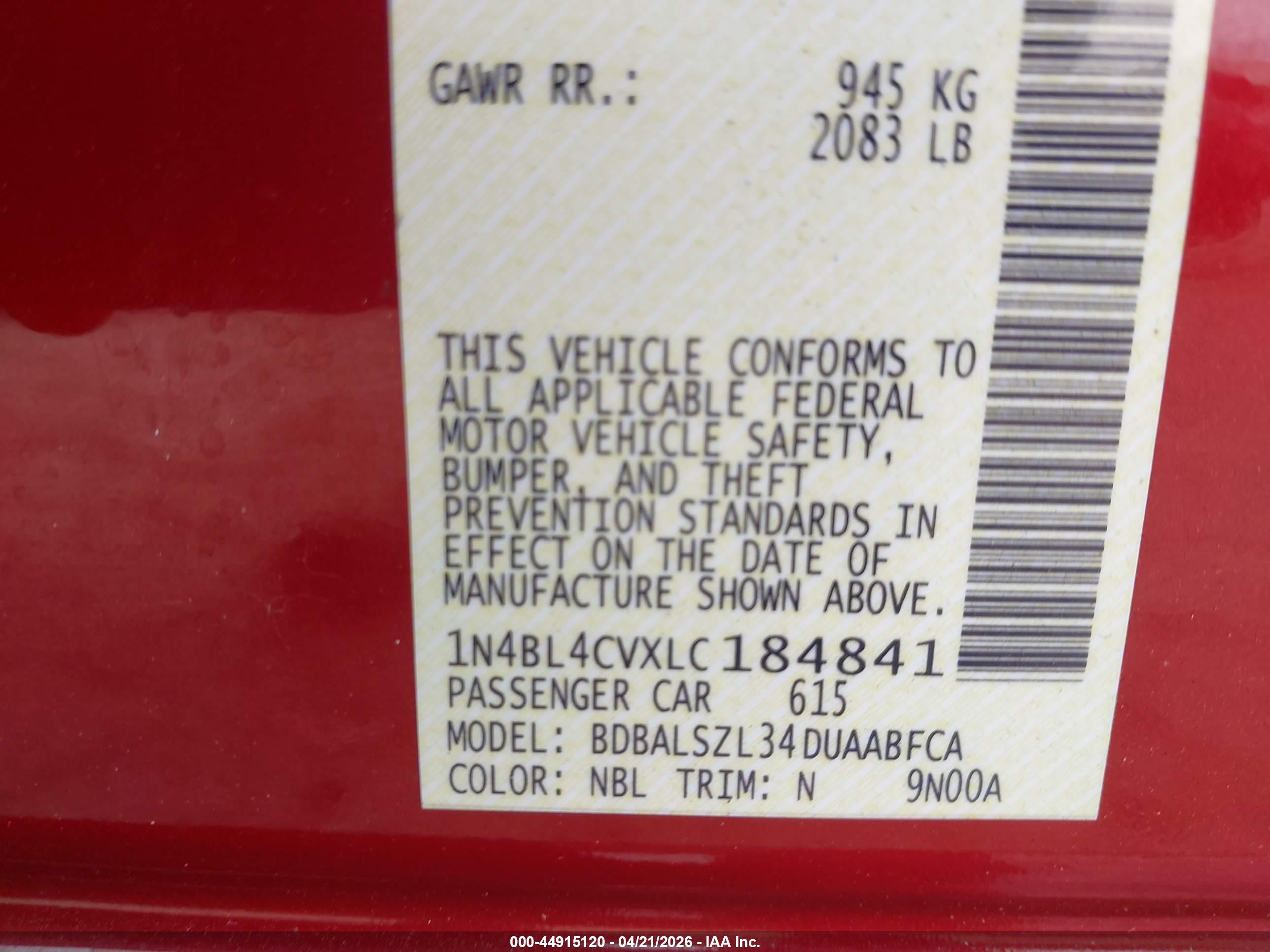 NISSAN ALTIMA image 9