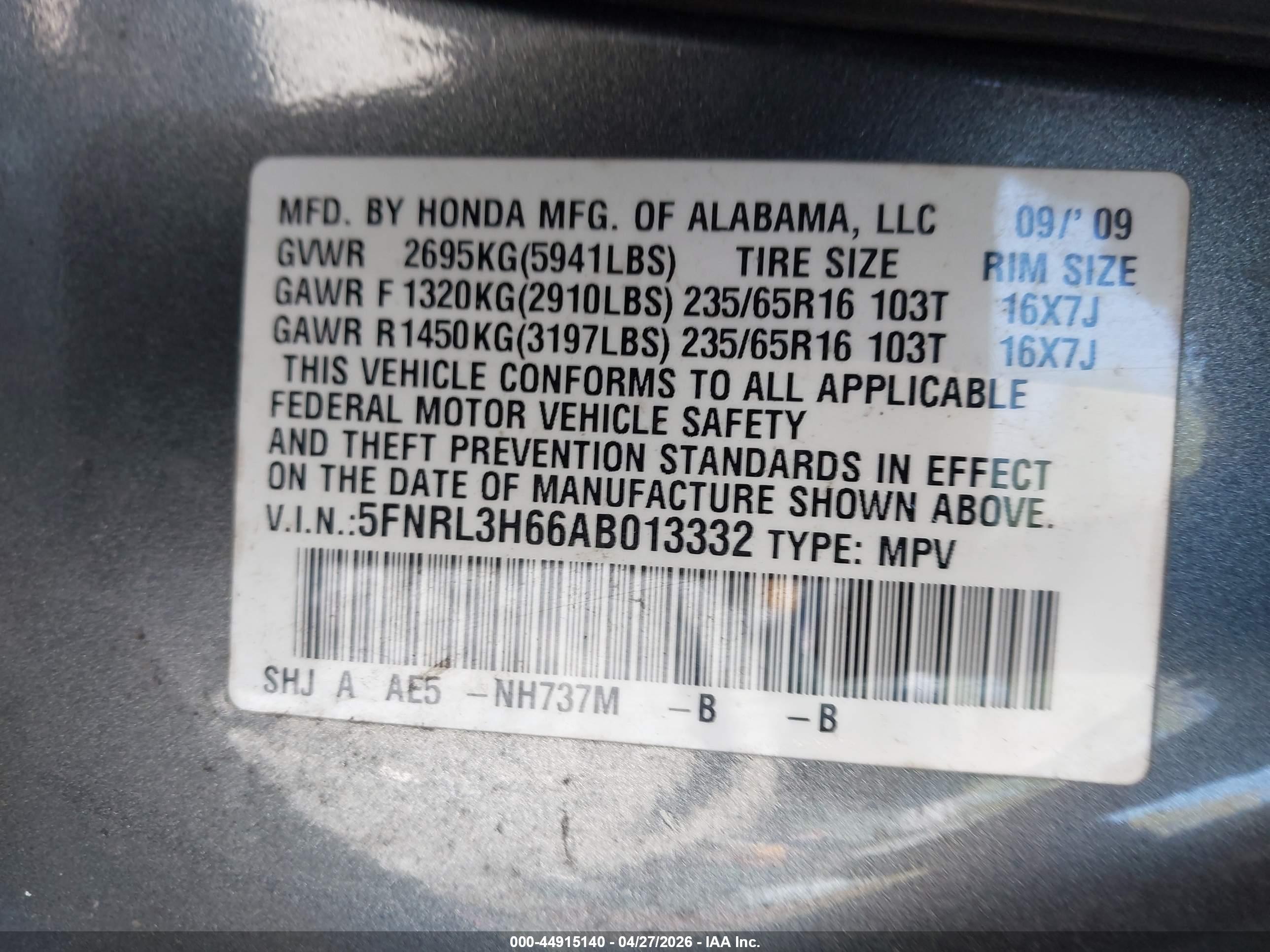 HONDA ODYSSEY image 9