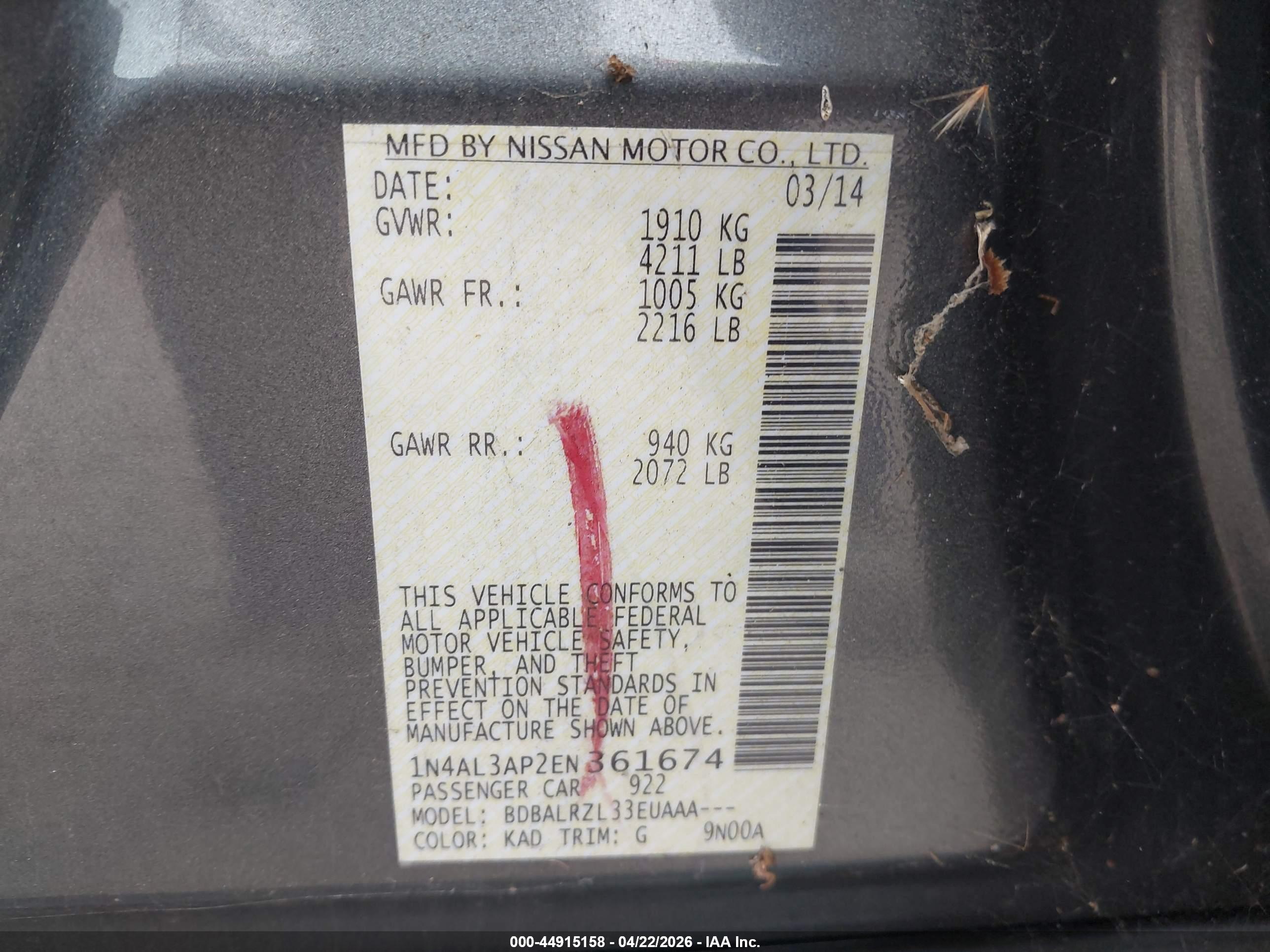 NISSAN ALTIMA image 9
