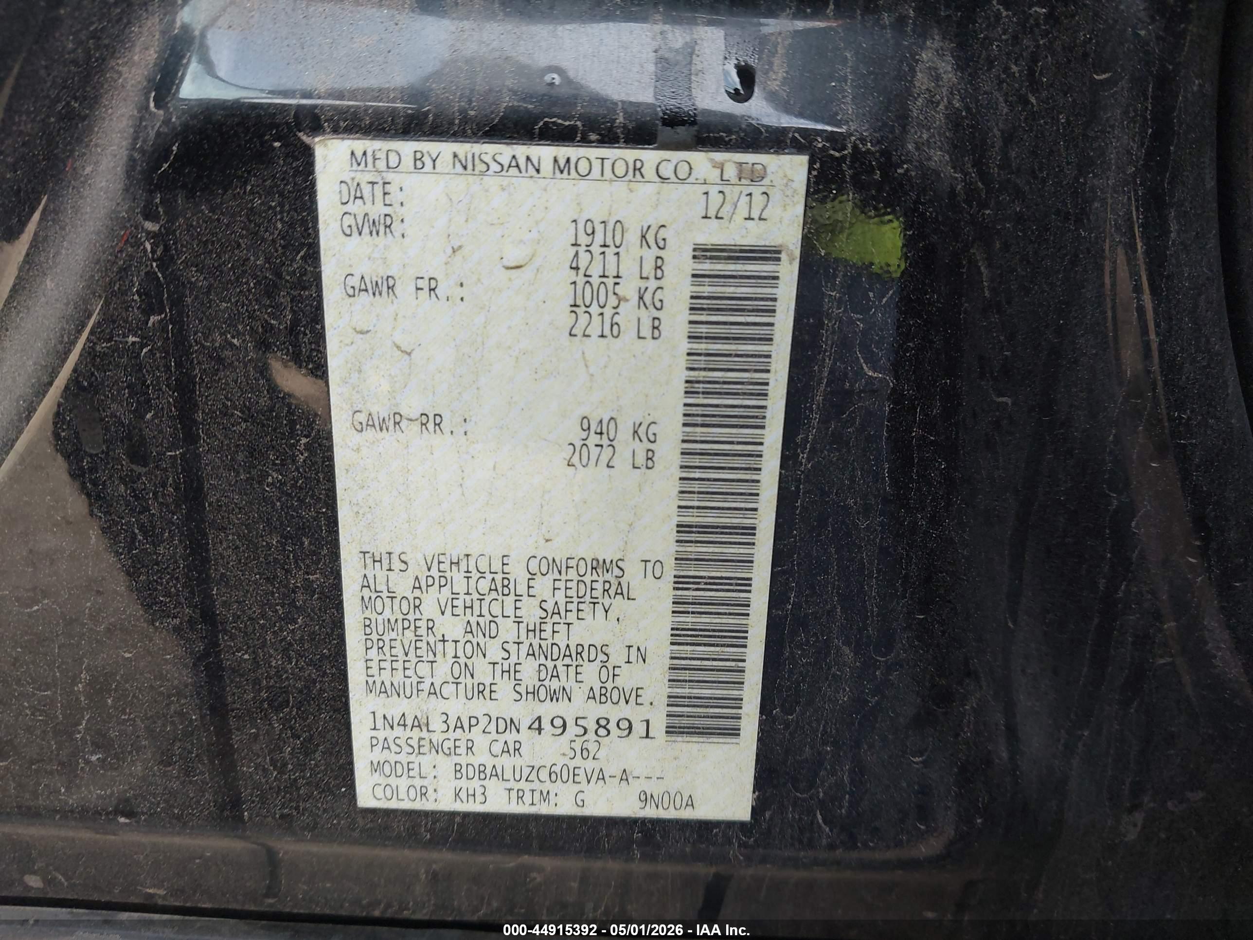NISSAN ALTIMA image 9