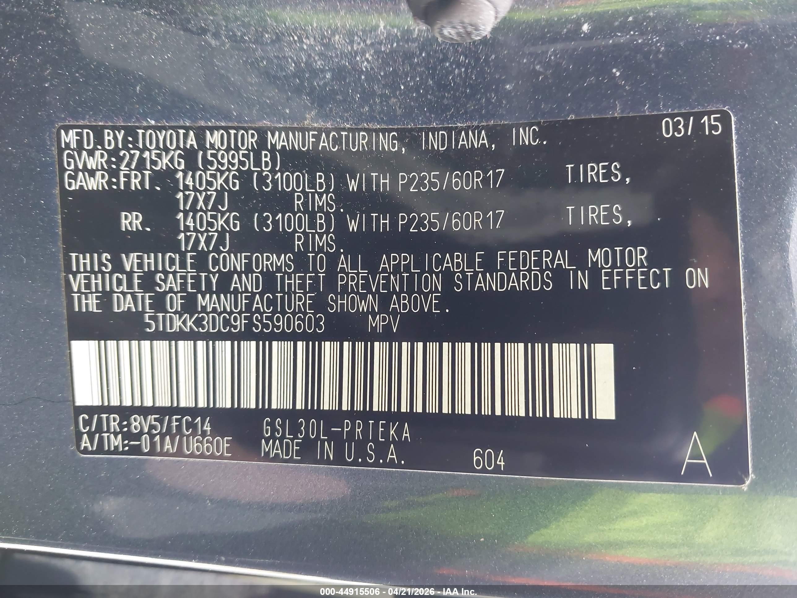 TOYOTA SIENNA image 9