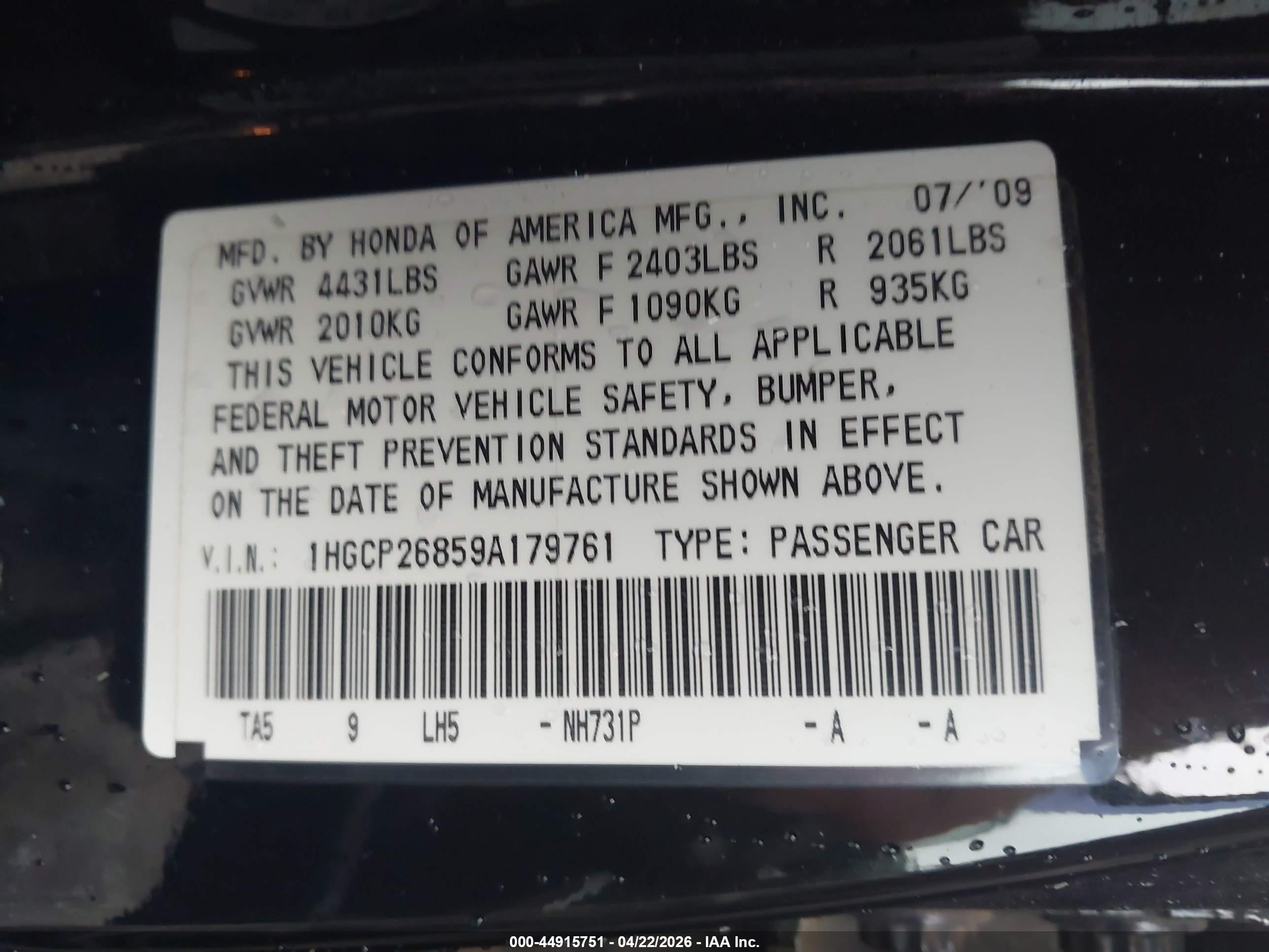 HONDA ACCORD image 9