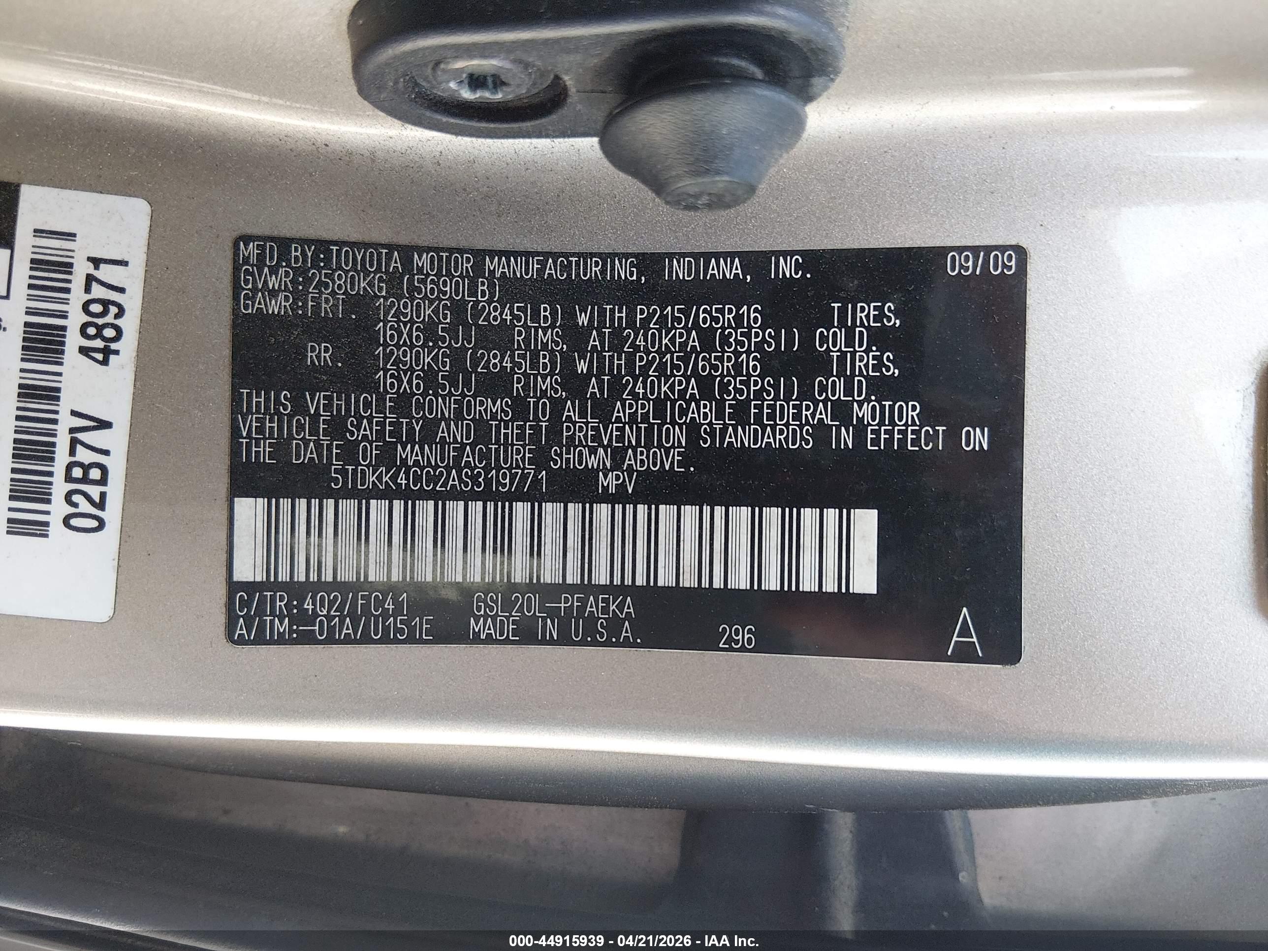 TOYOTA SIENNA image 9