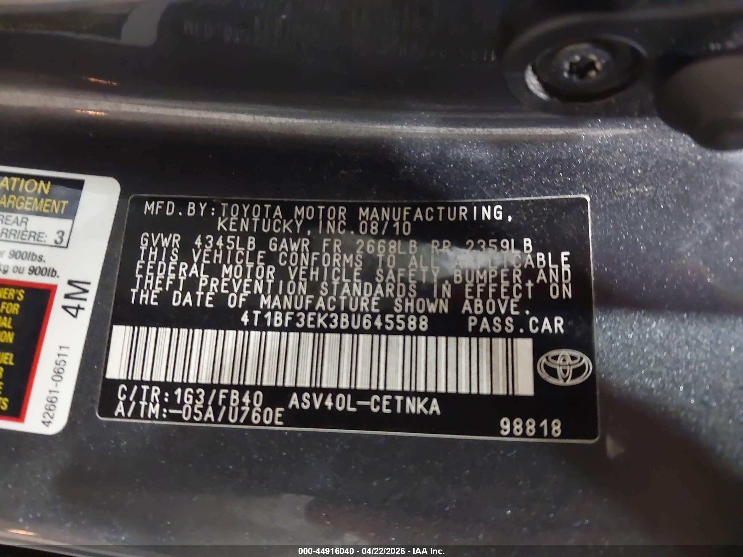 TOYOTA CAMRY image 9