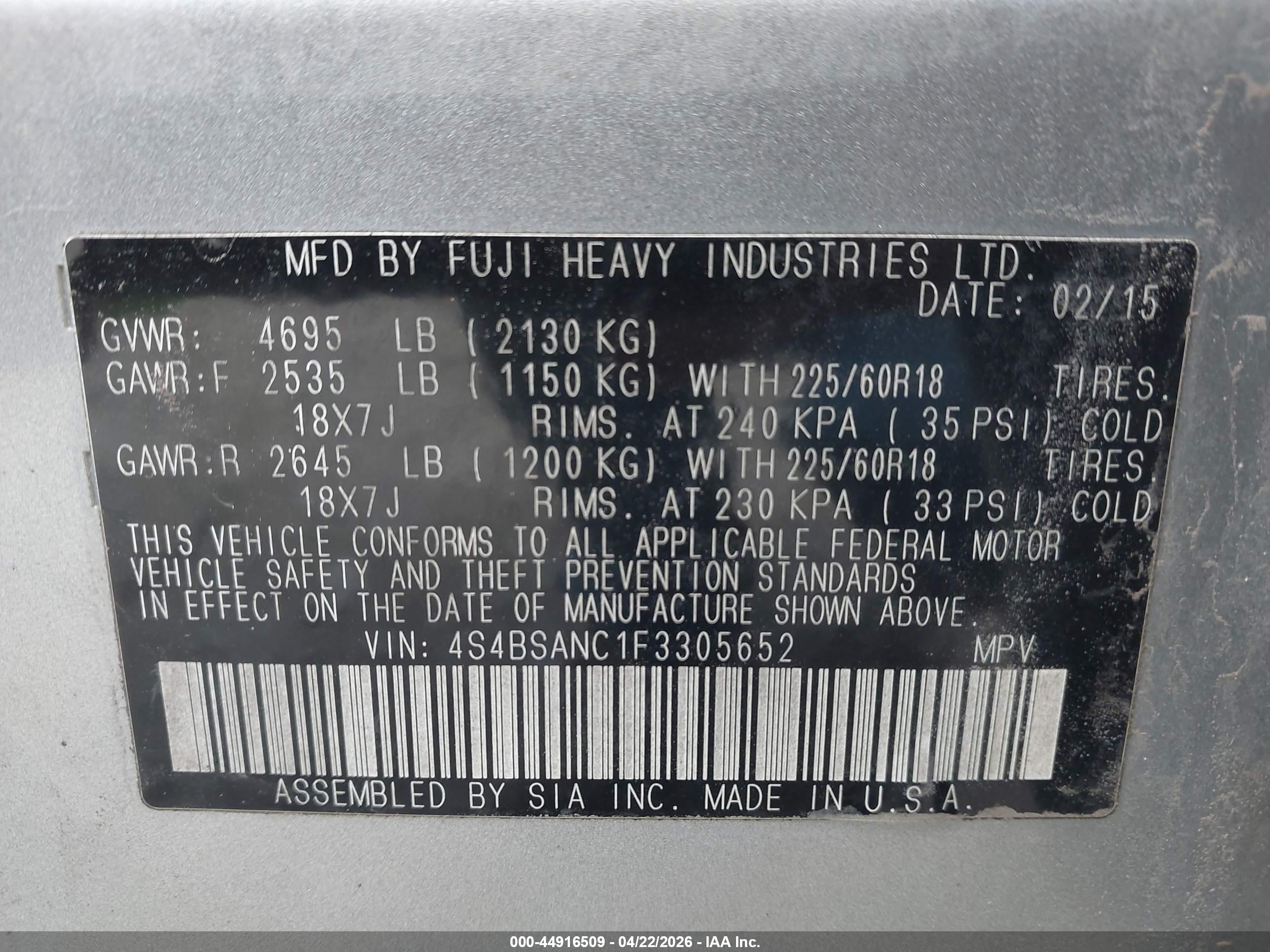 SUBARU OUTBACK image 9