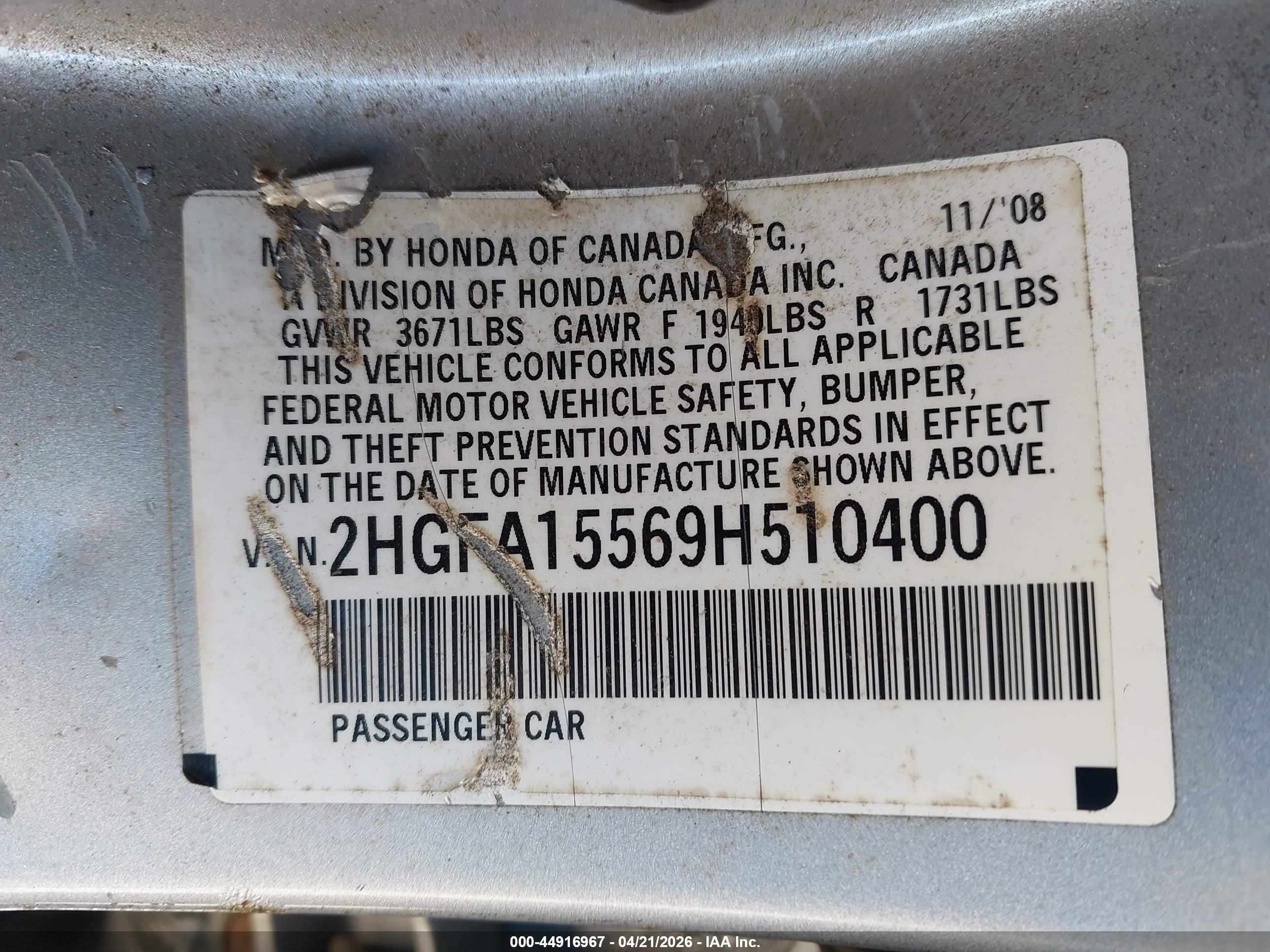 HONDA CIVIC image 9