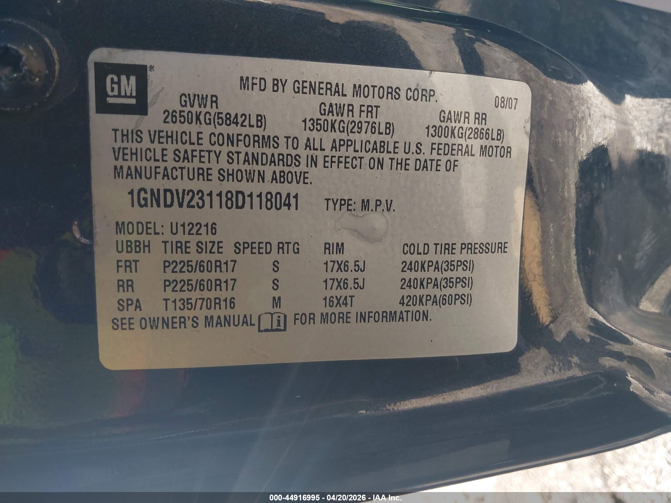 CHEVROLET UPLANDER image 9