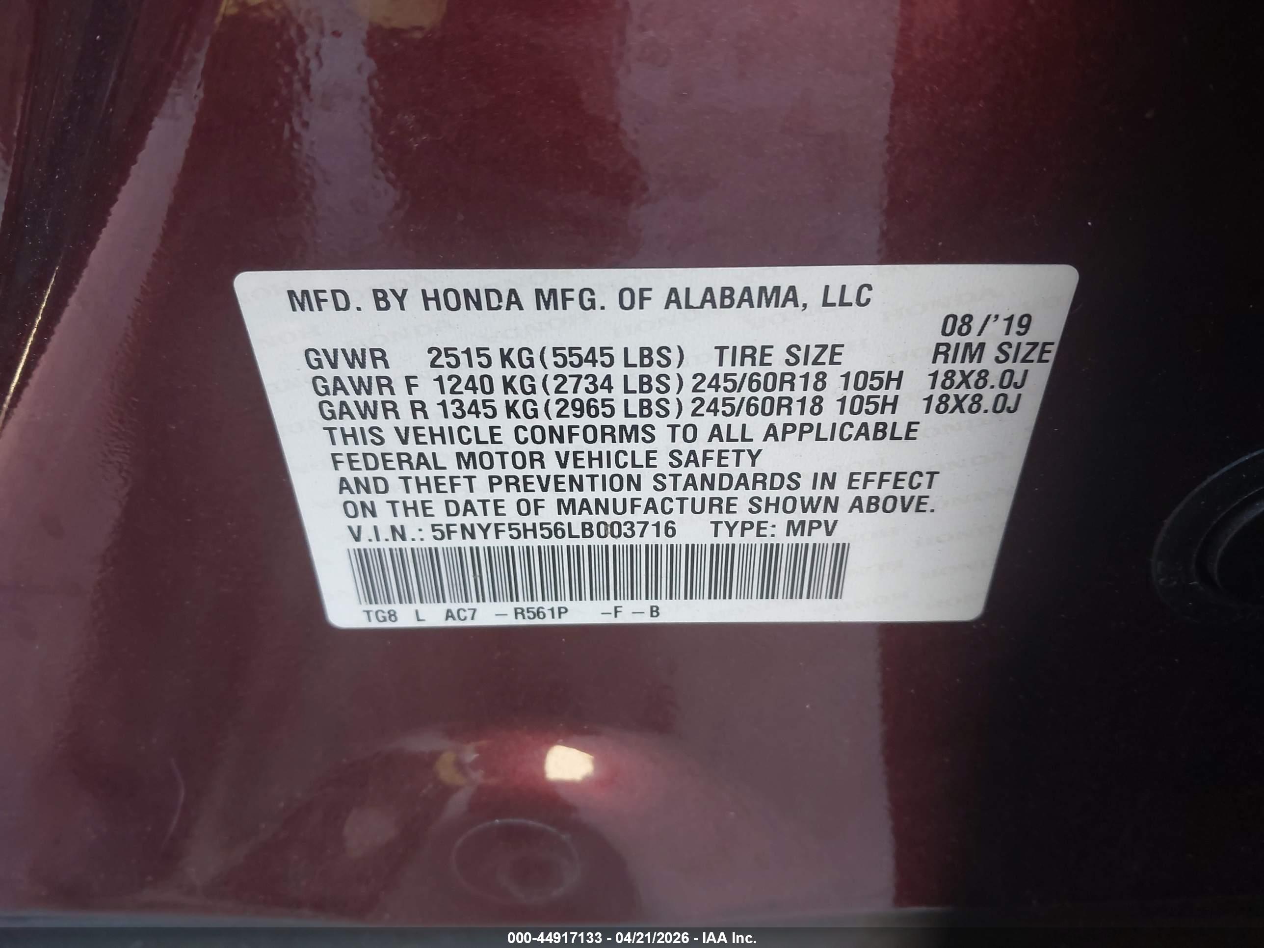 HONDA PILOT image 9
