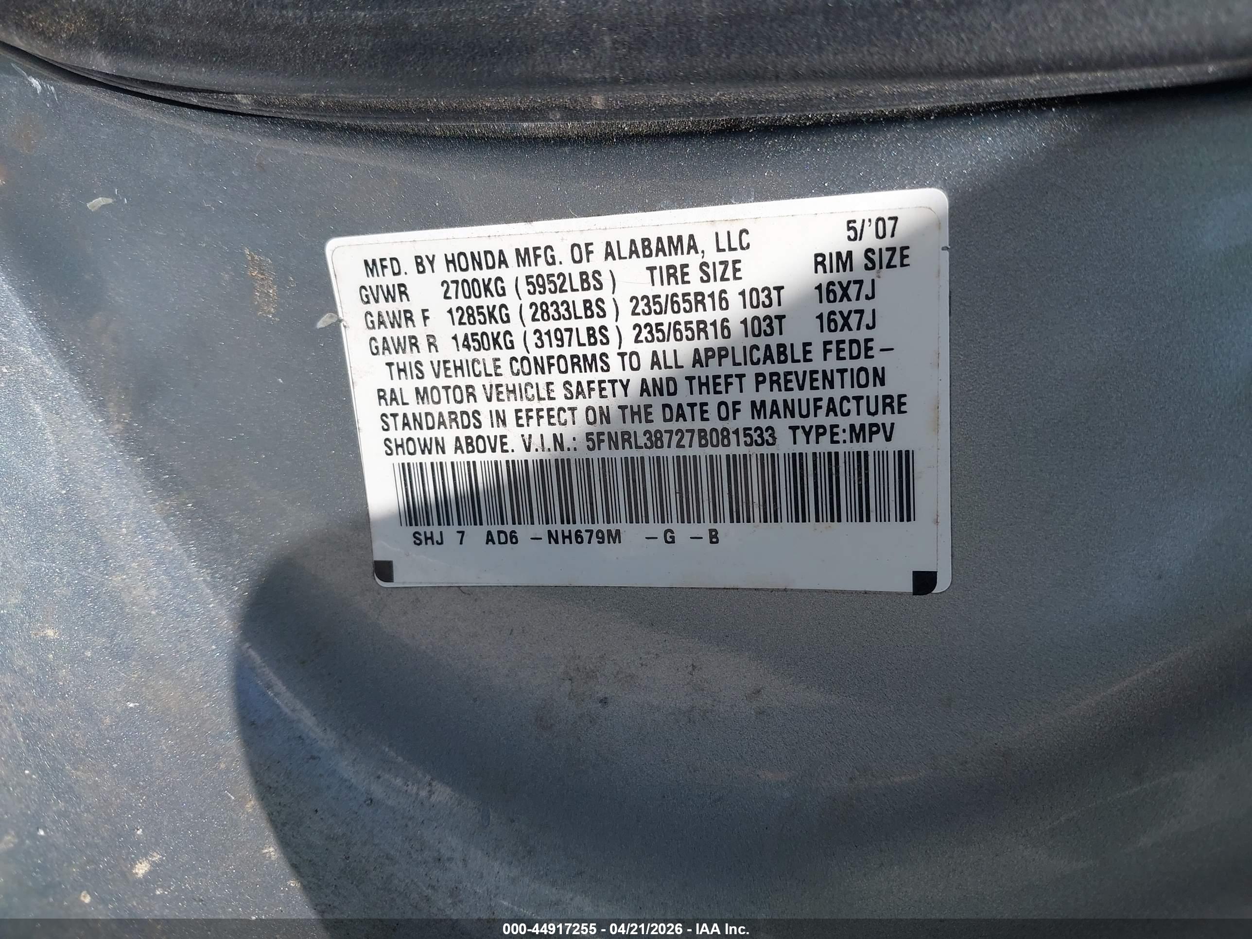 HONDA ODYSSEY image 9
