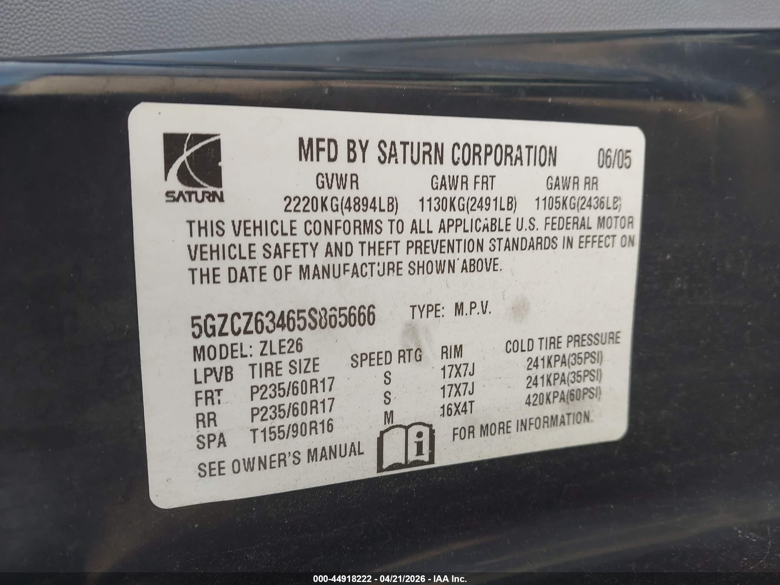 SATURN VUE image 9