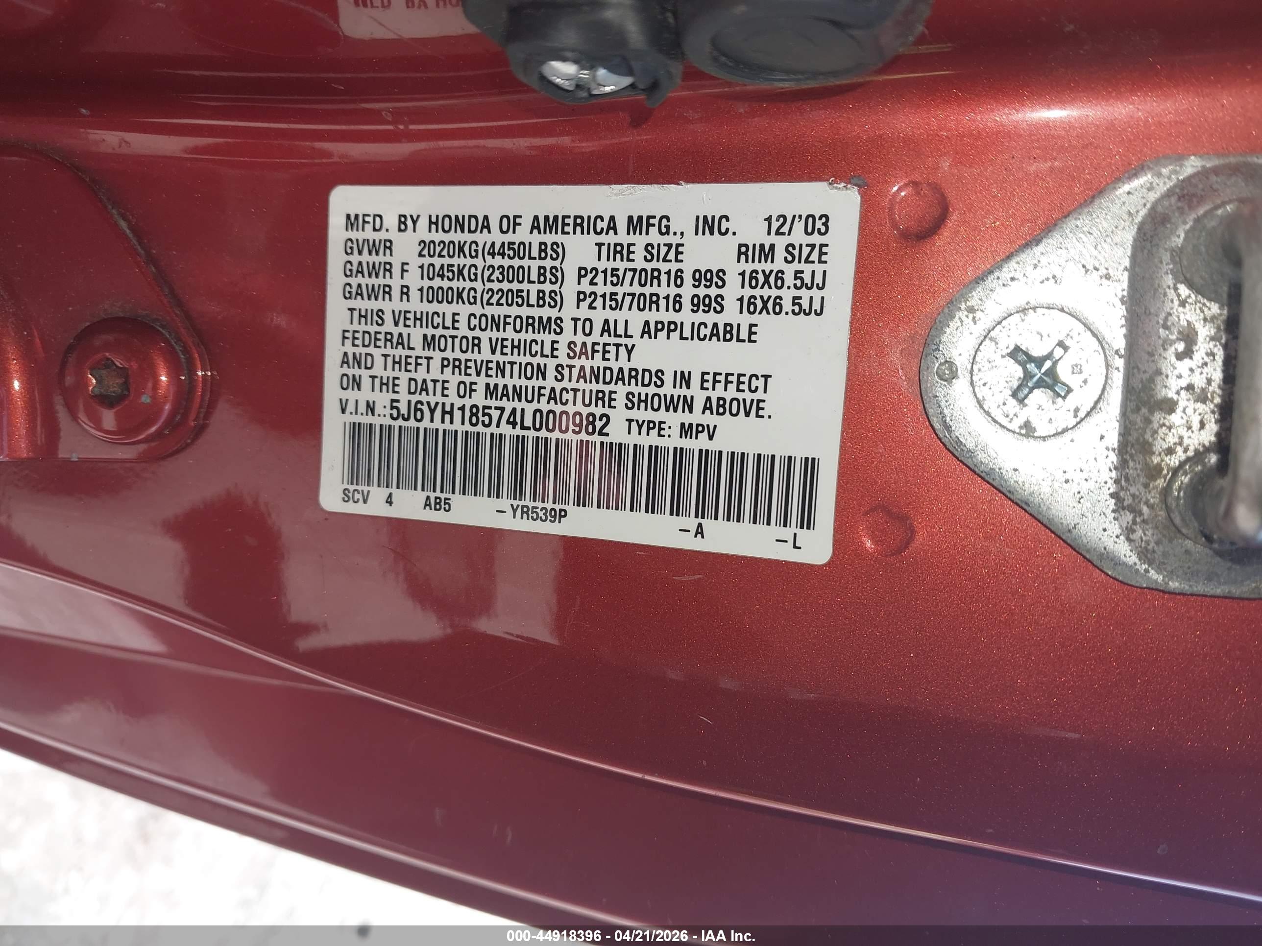 HONDA ELEMENT image 9