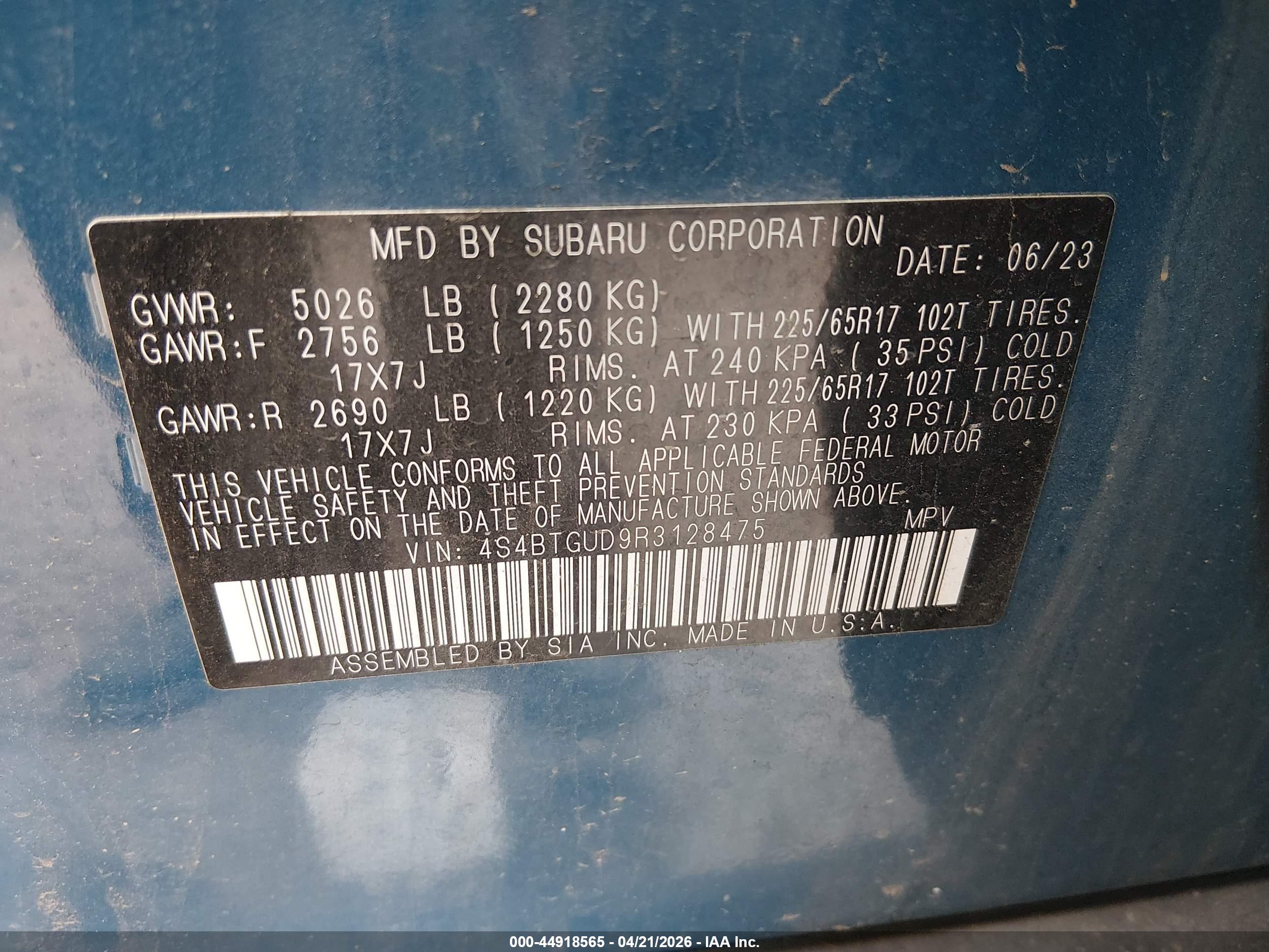 SUBARU OUTBACK image 9