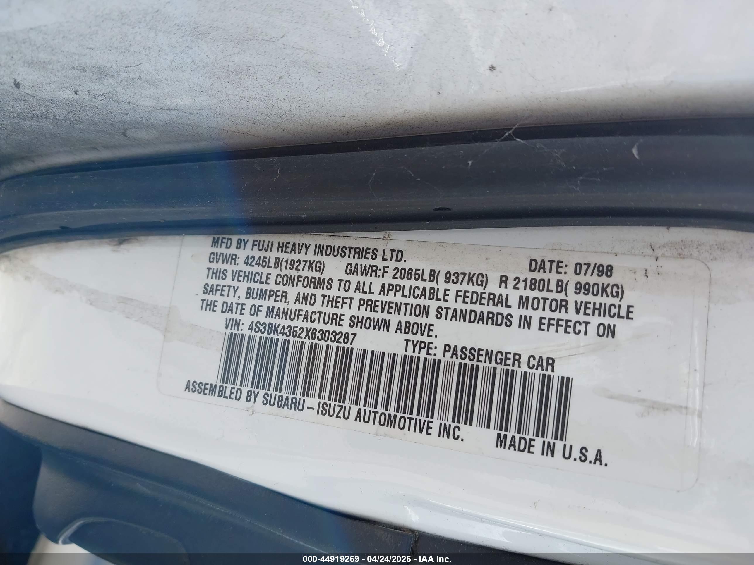 SUBARU LEGACY image 9
