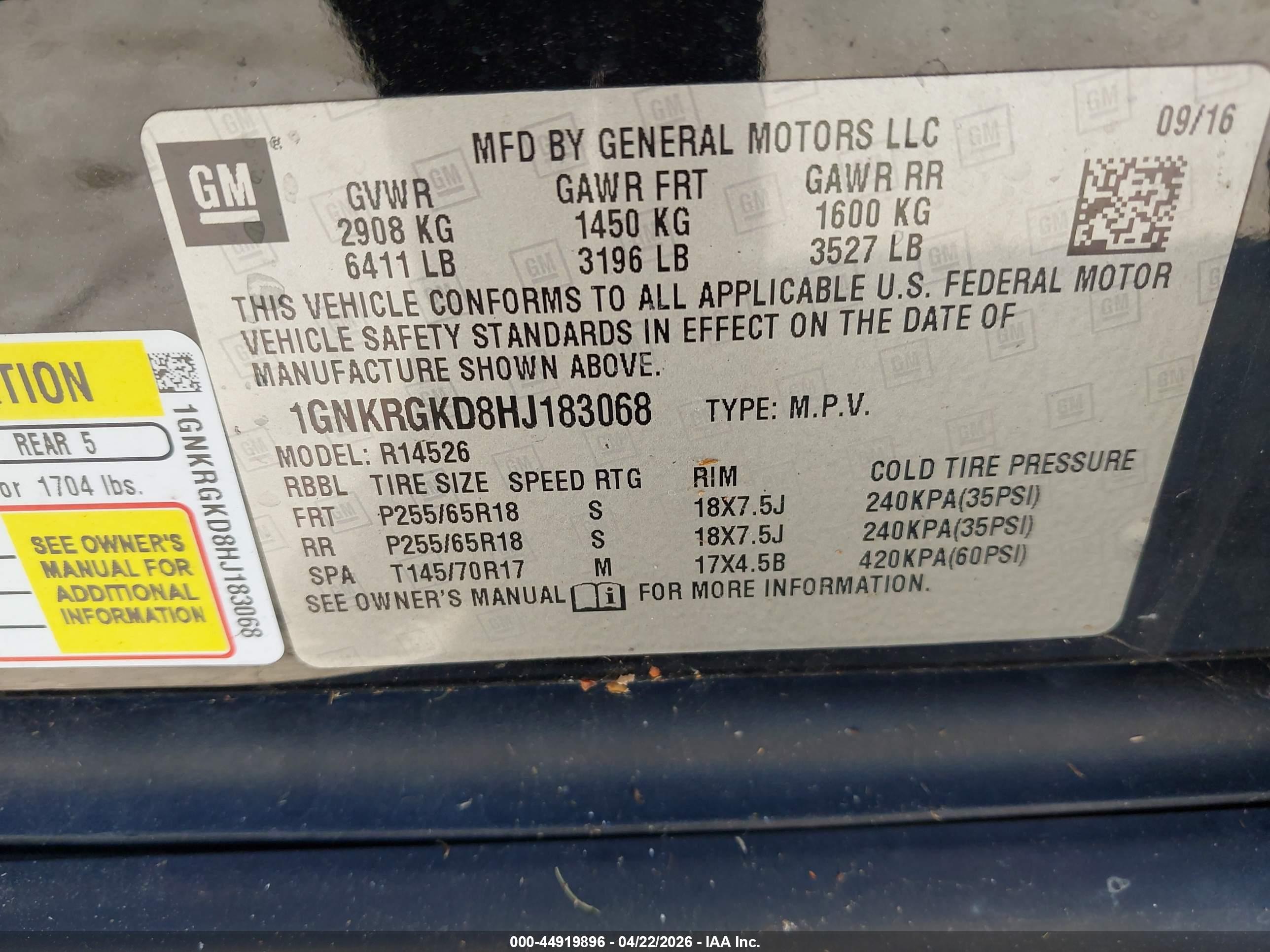 CHEVROLET TRAVERSE image 9
