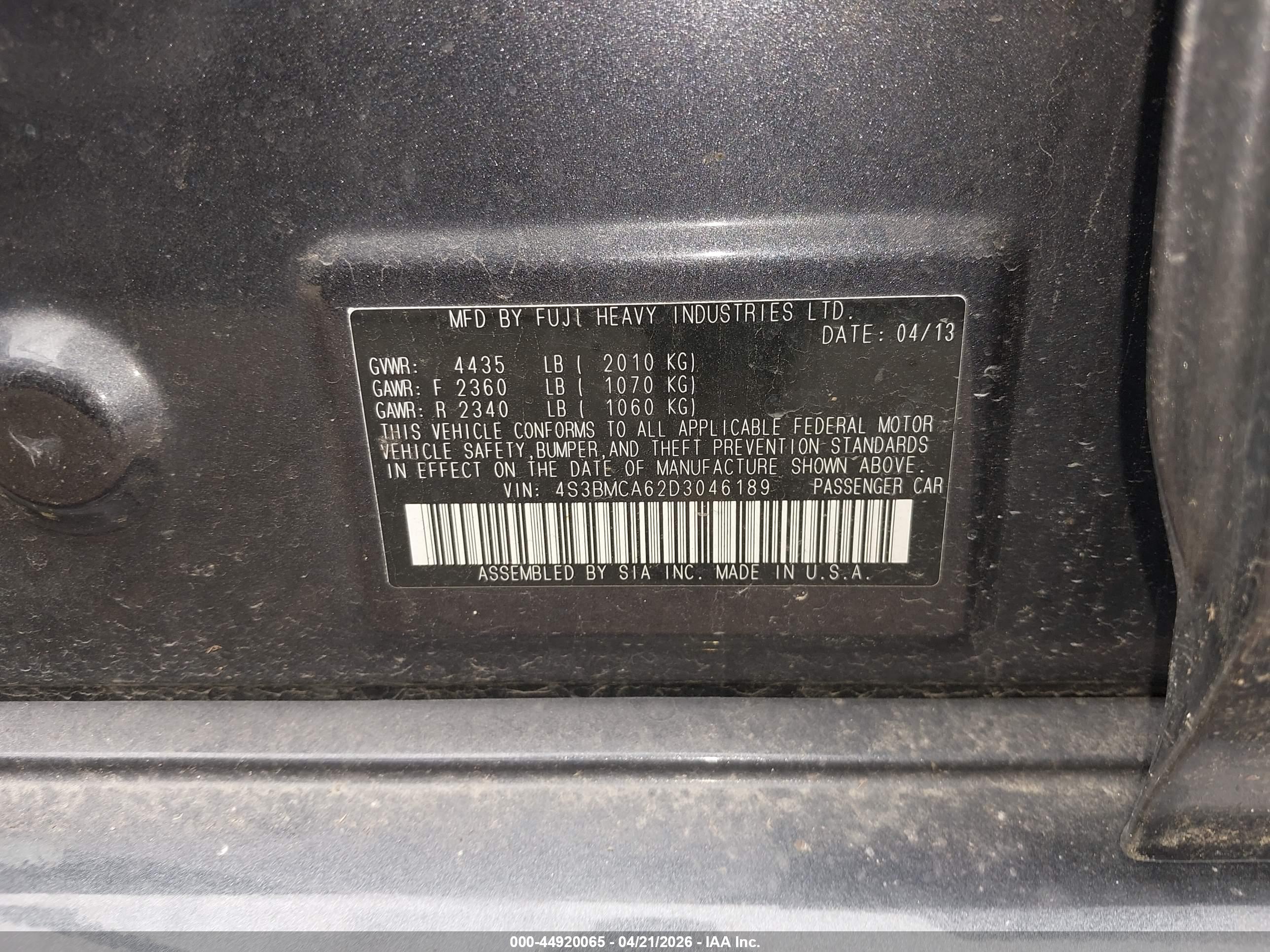 SUBARU LEGACY image 9