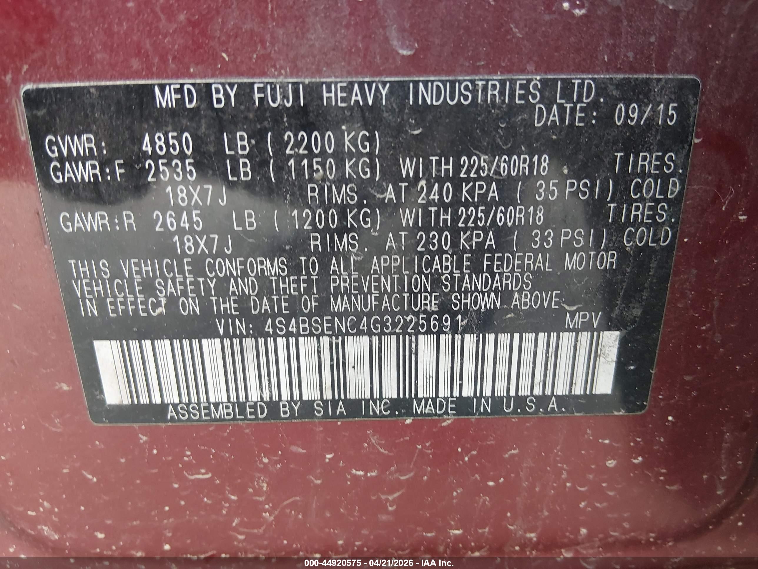 SUBARU OUTBACK image 9