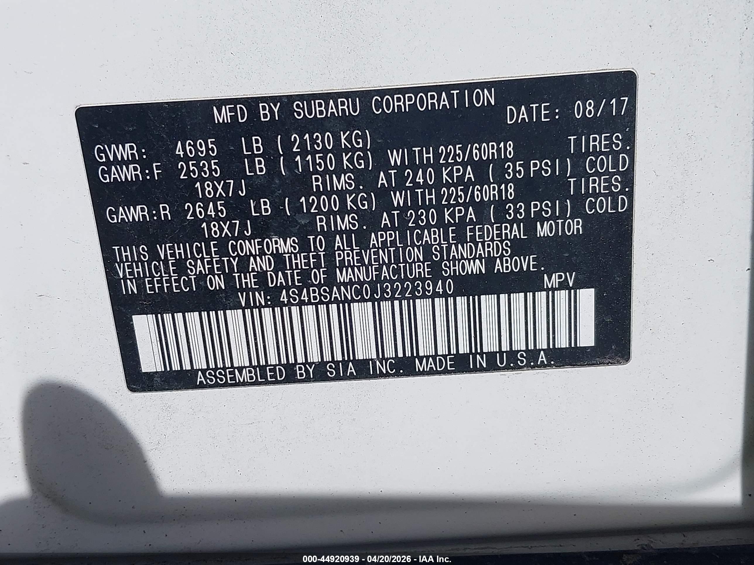 SUBARU OUTBACK image 9