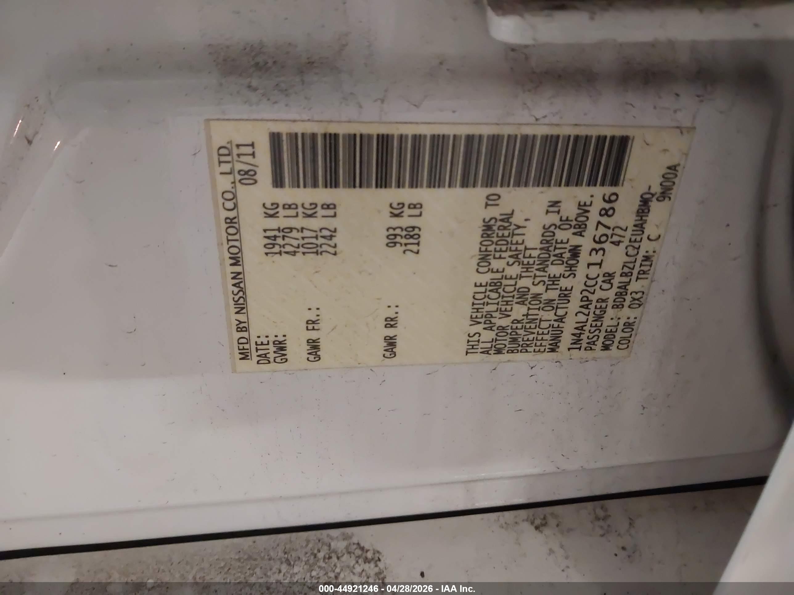 NISSAN ALTIMA image 9