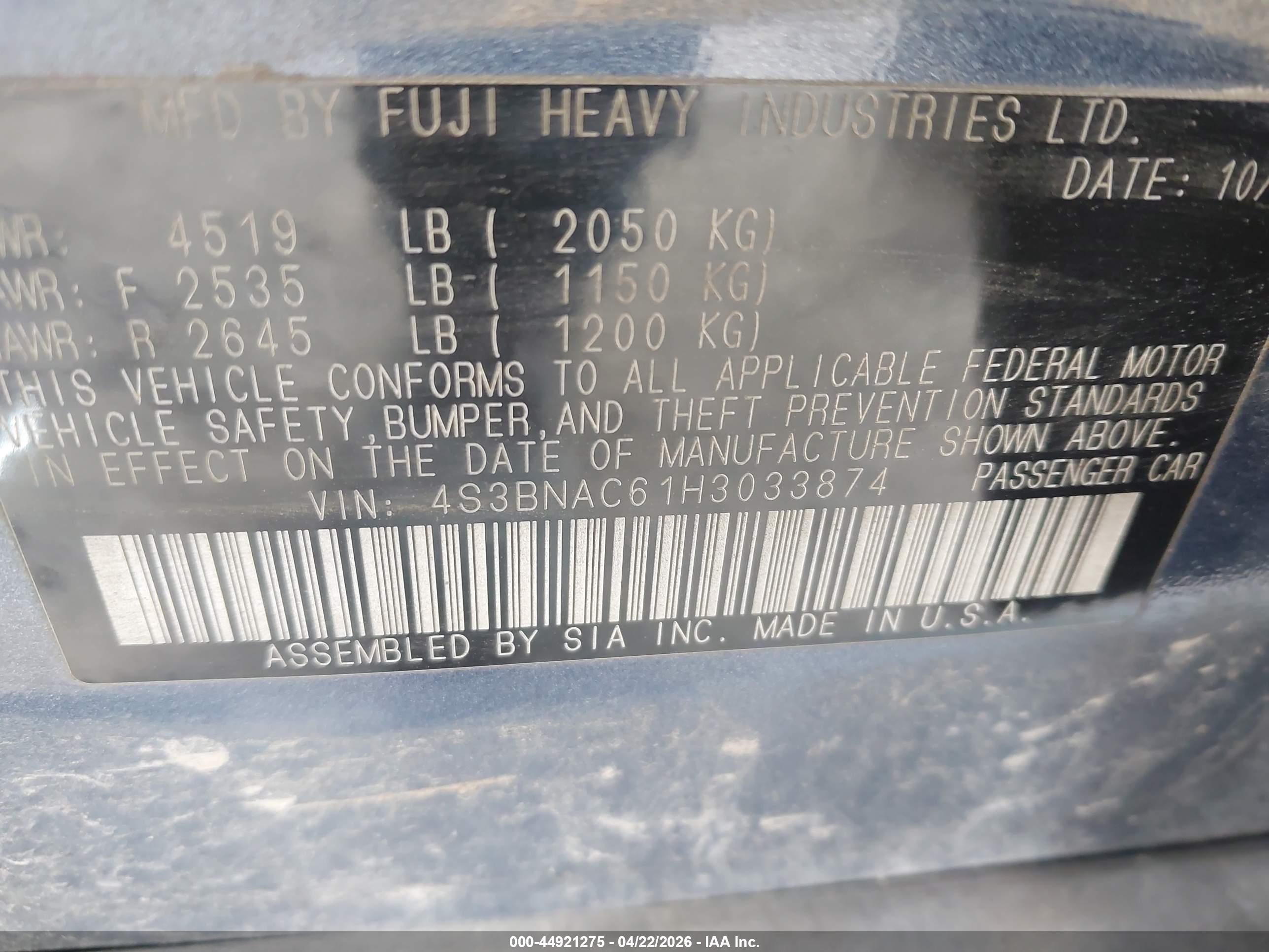 SUBARU LEGACY image 9