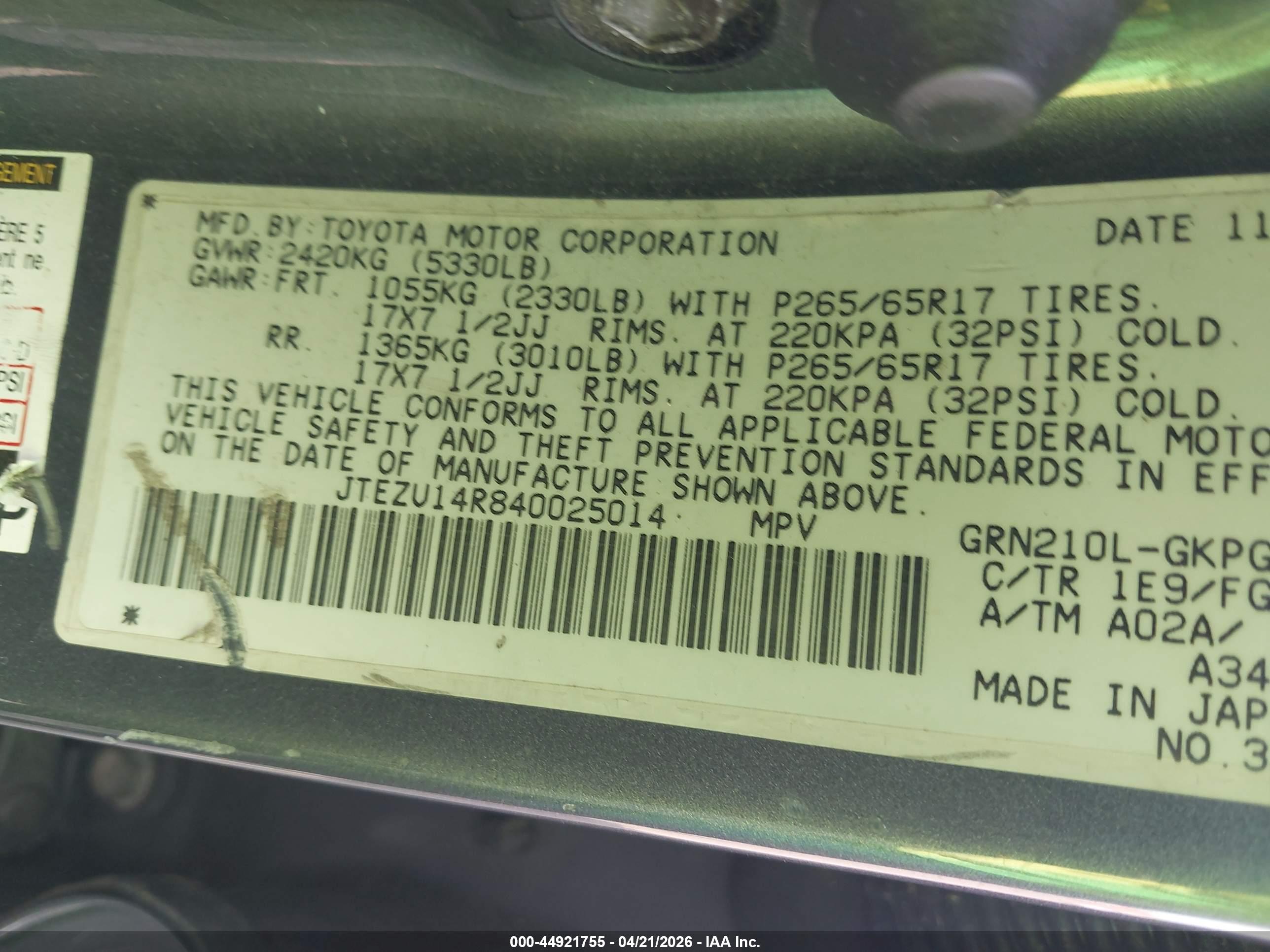 TOYOTA 4RUNNER image 9