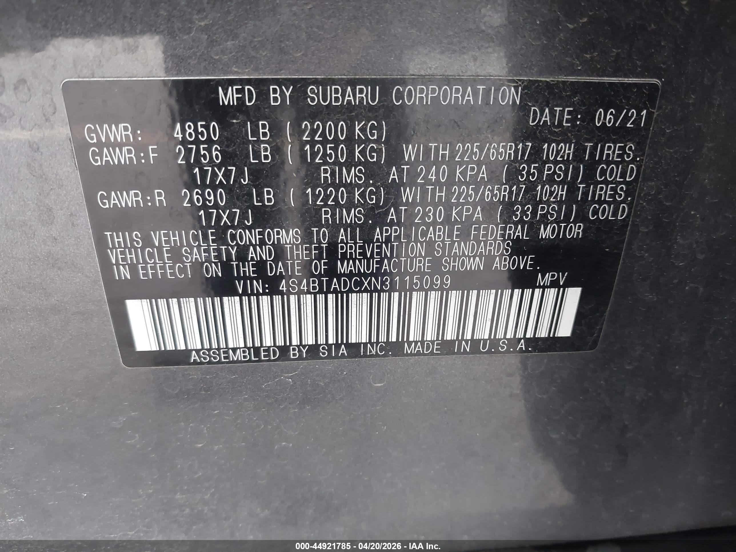 SUBARU OUTBACK image 9