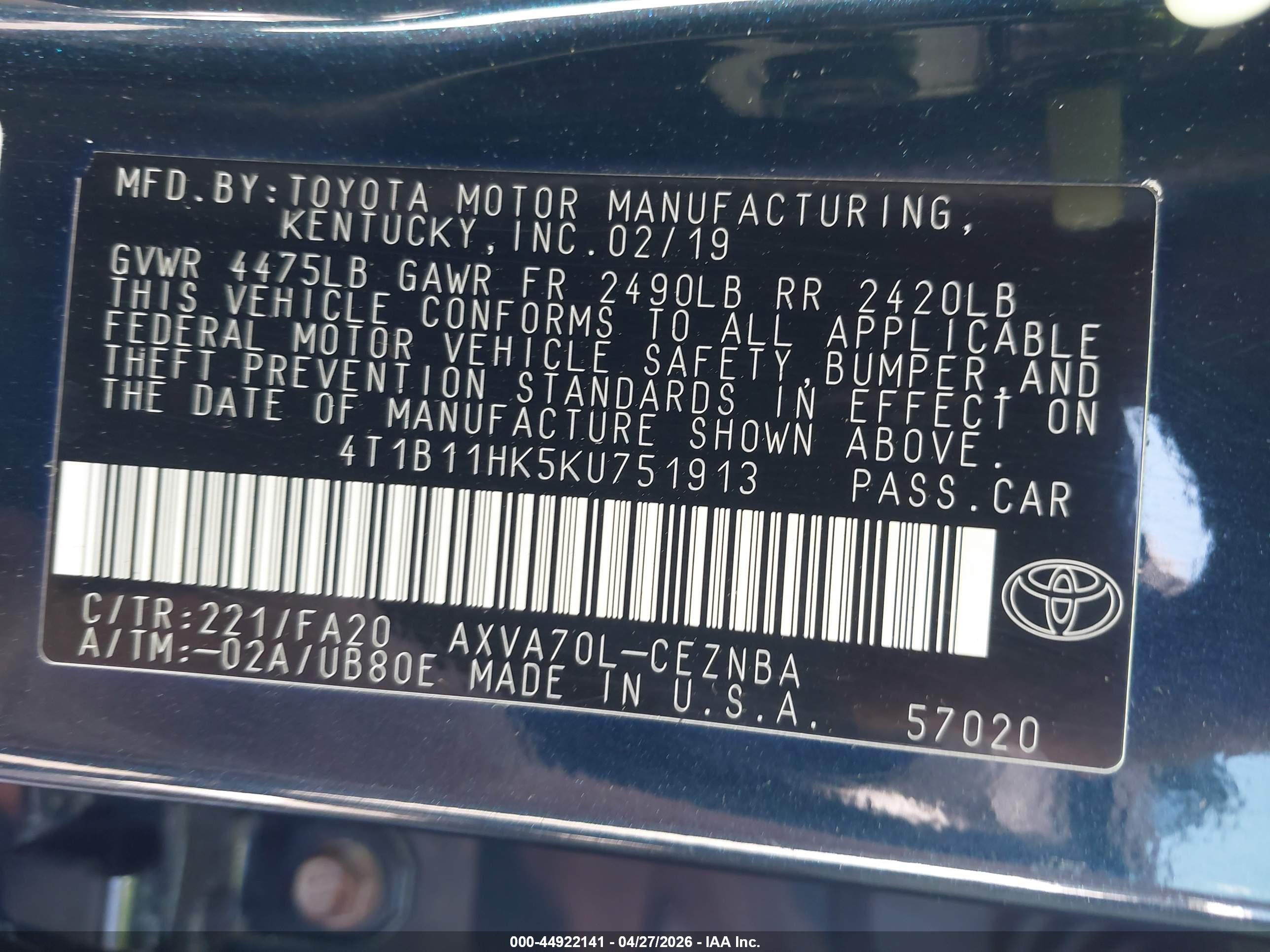 TOYOTA CAMRY image 9