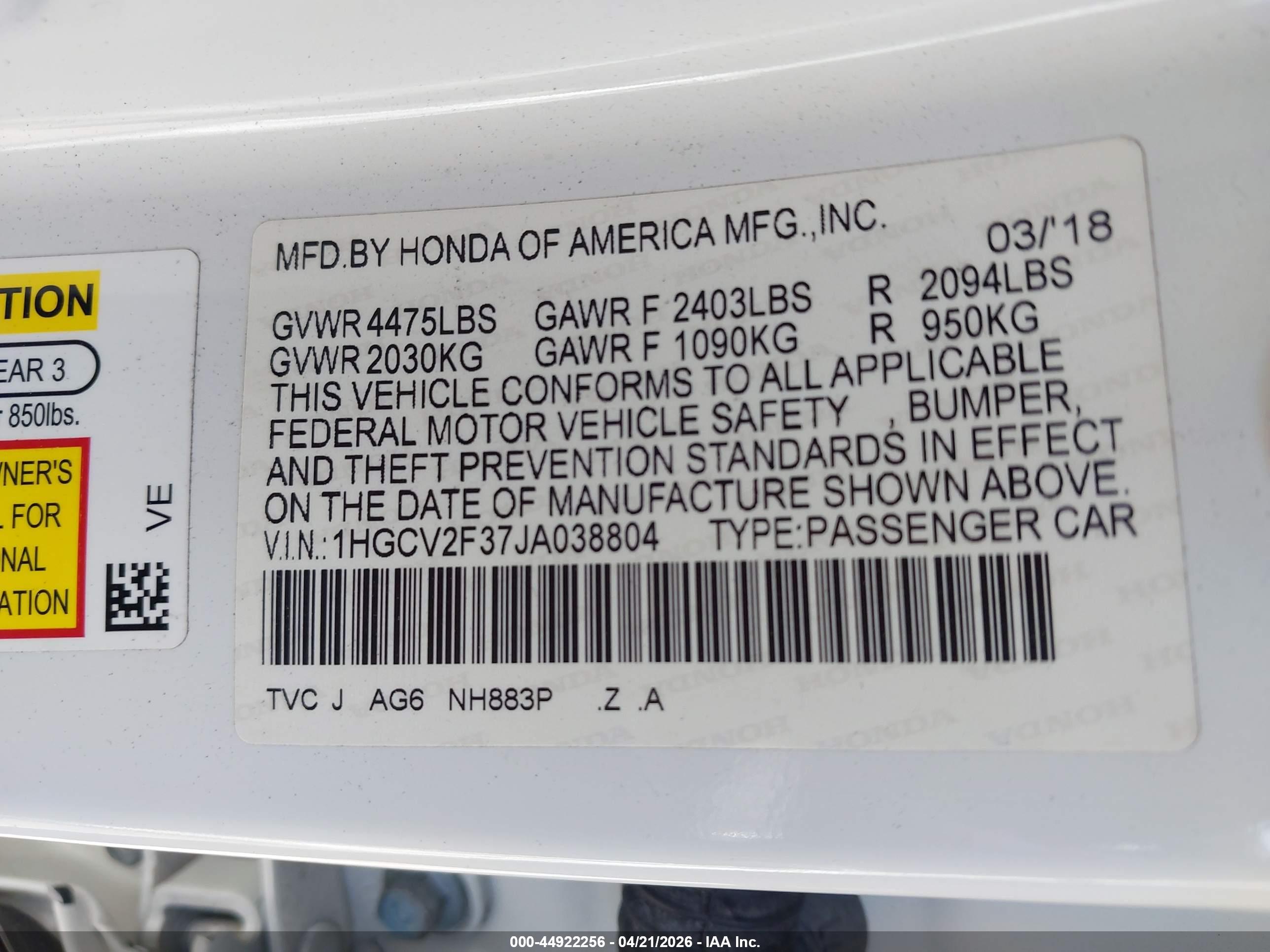 HONDA ACCORD image 9