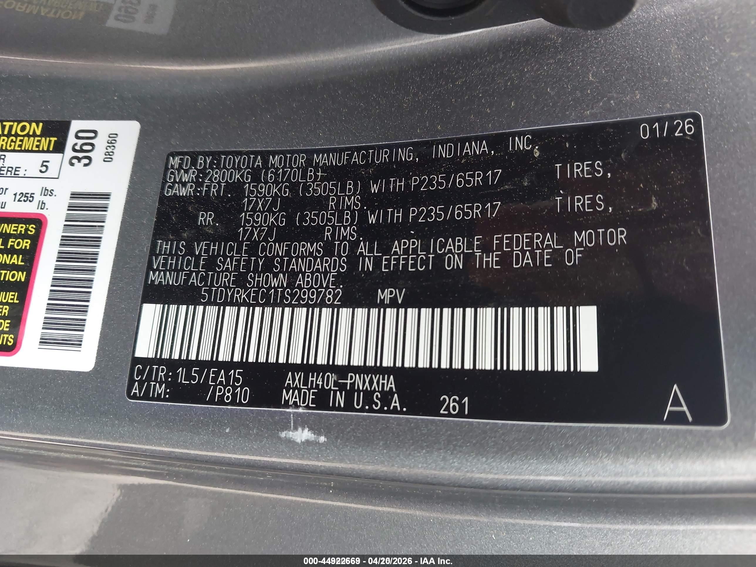 TOYOTA SIENNA image 9