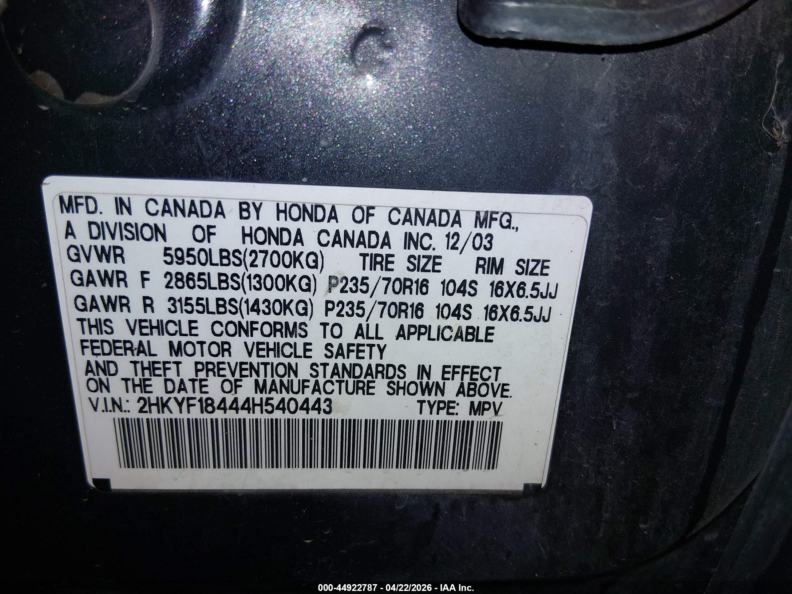 HONDA PILOT image 9