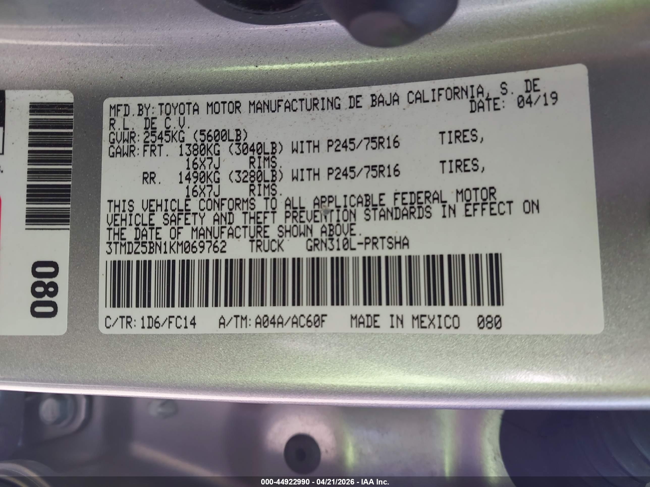 TOYOTA TACOMA image 9