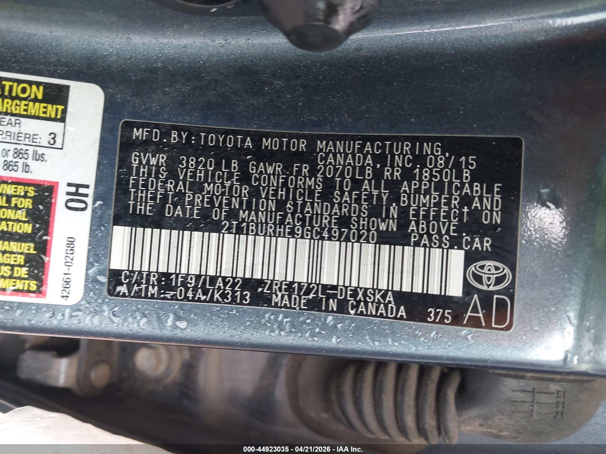 TOYOTA COROLLA image 9