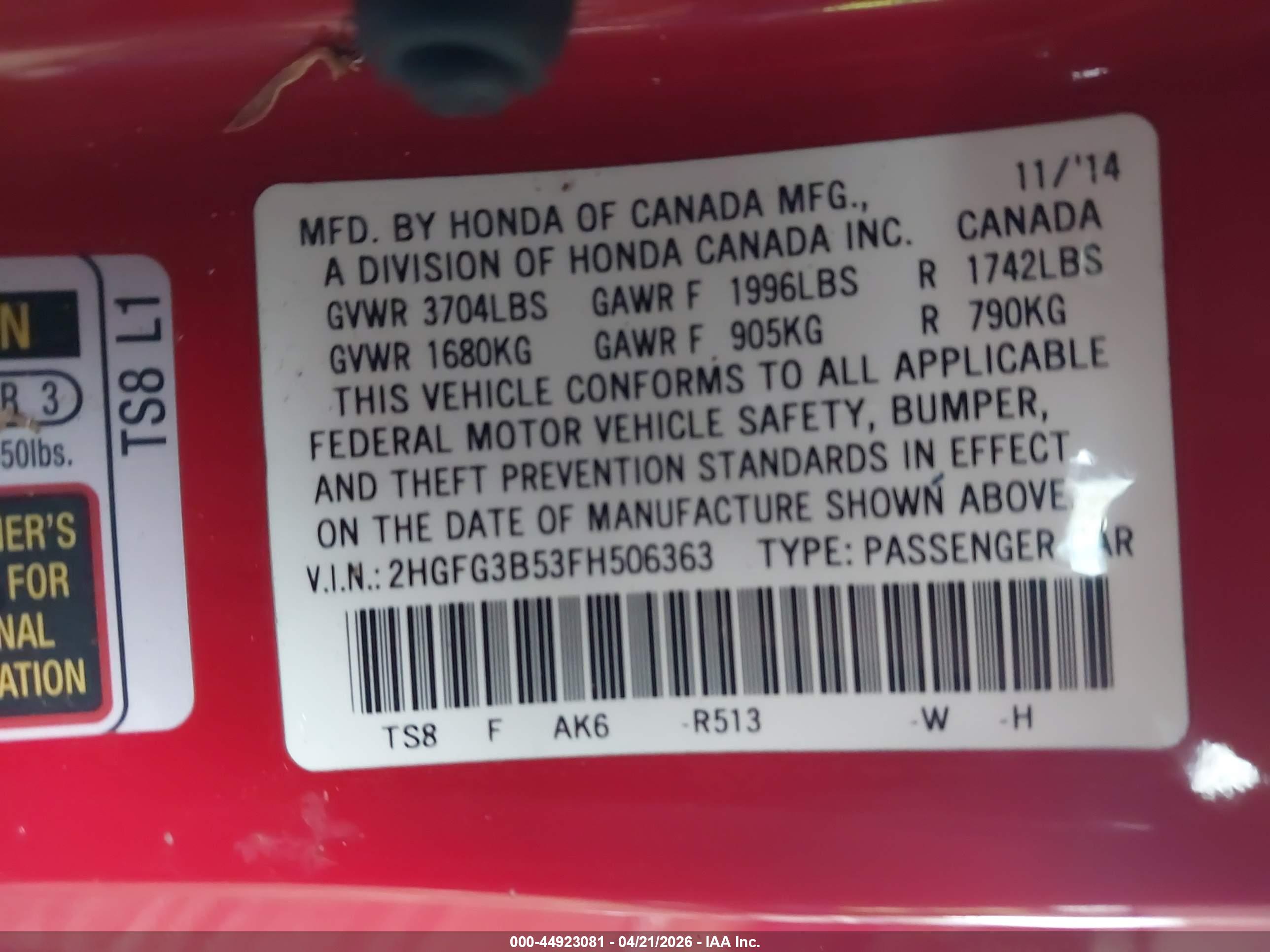 HONDA CIVIC image 9