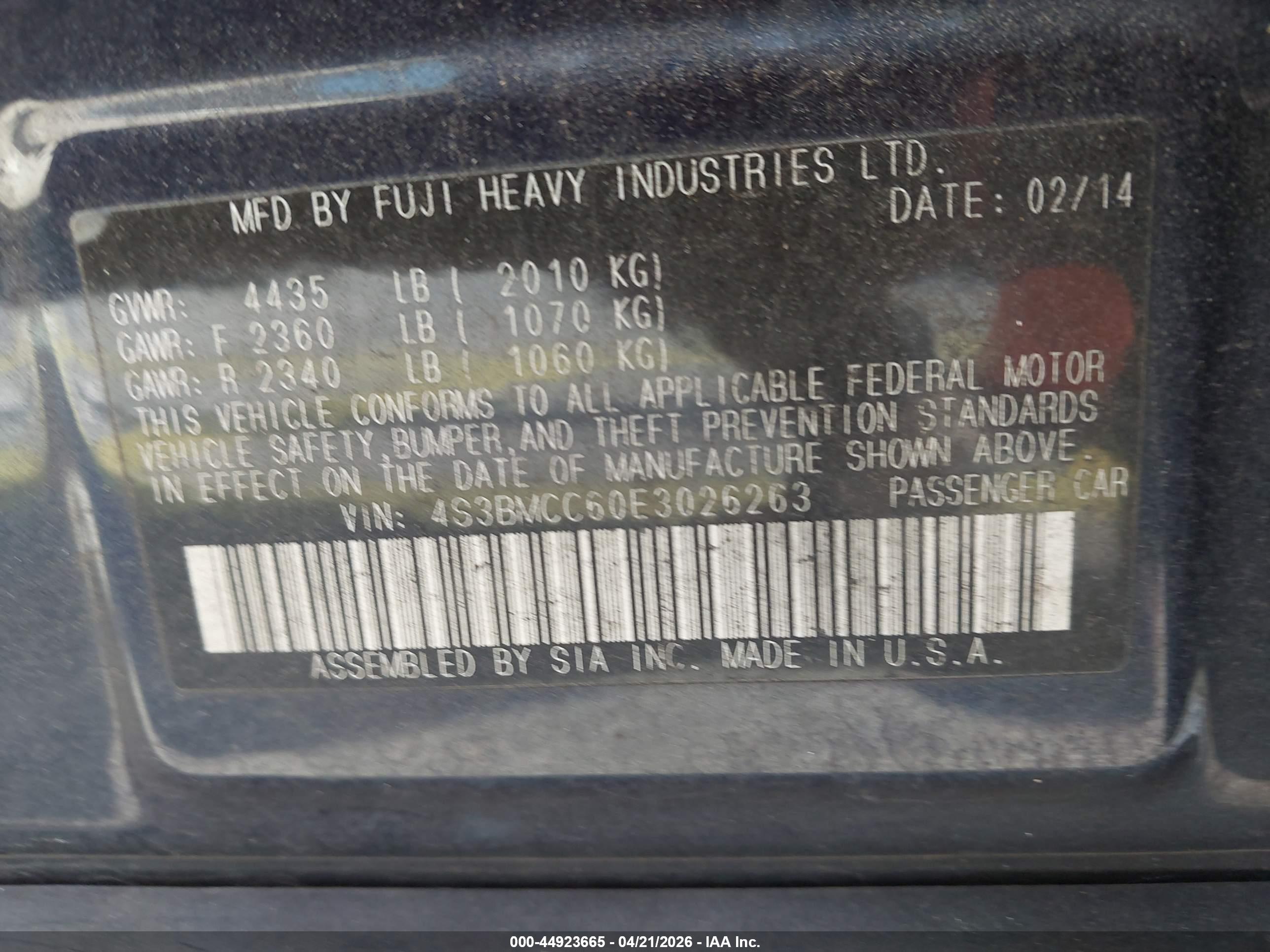 SUBARU LEGACY image 9