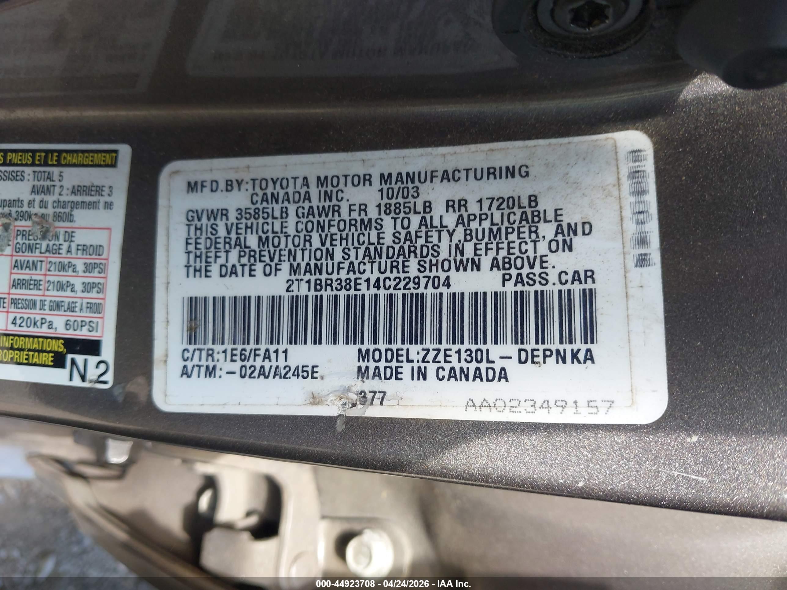 TOYOTA COROLLA image 9
