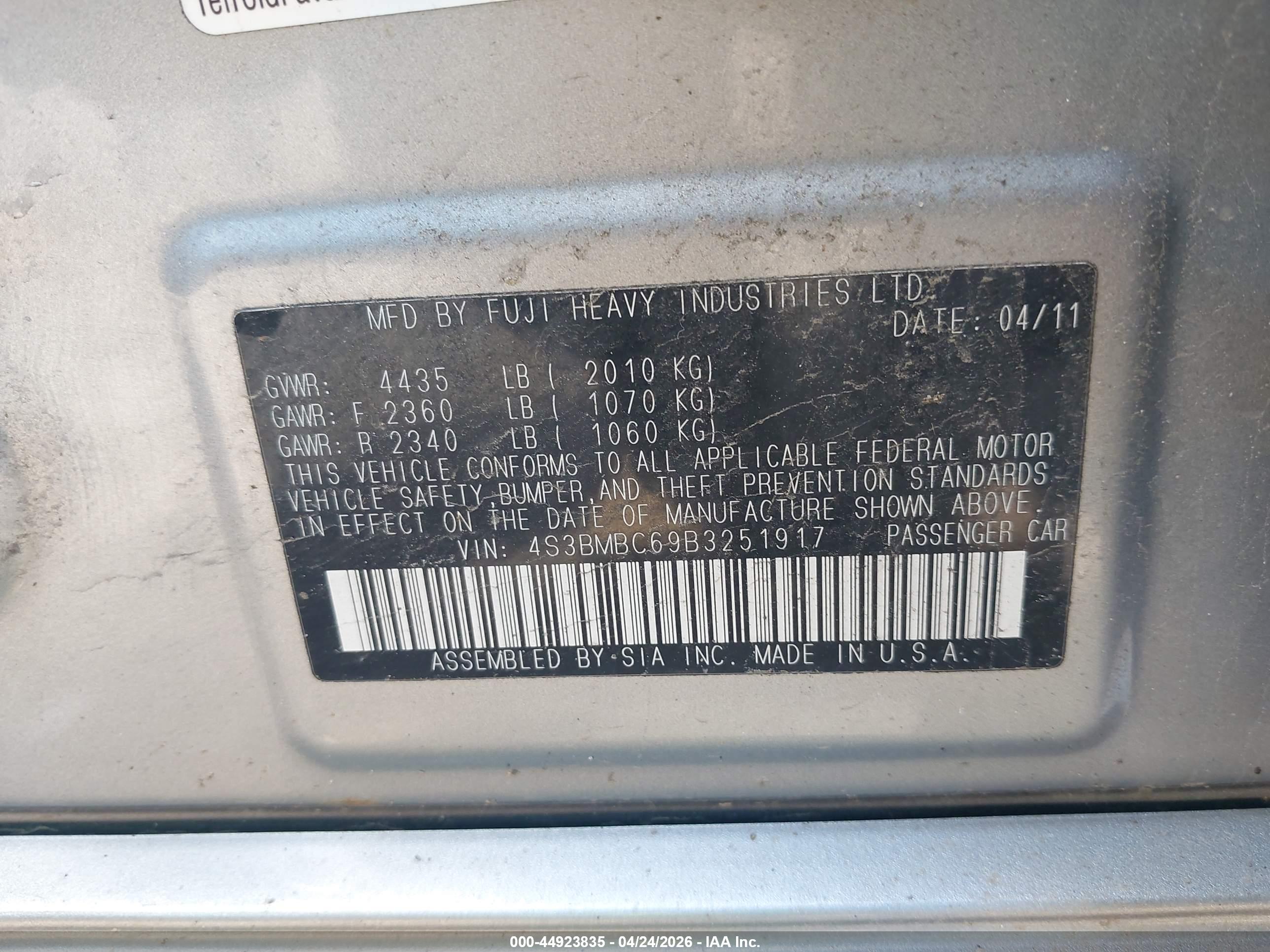 SUBARU LEGACY image 9
