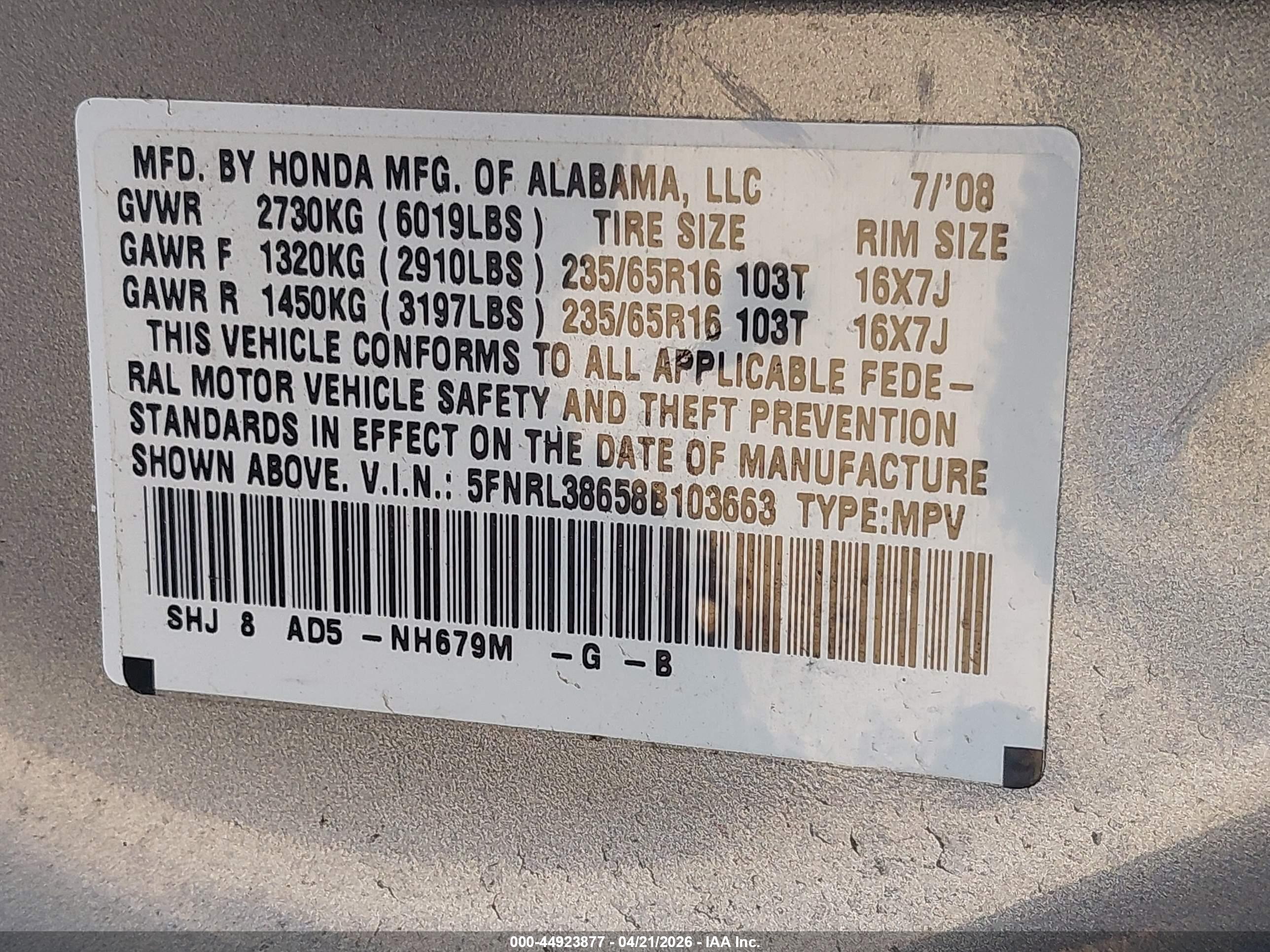 HONDA ODYSSEY image 9