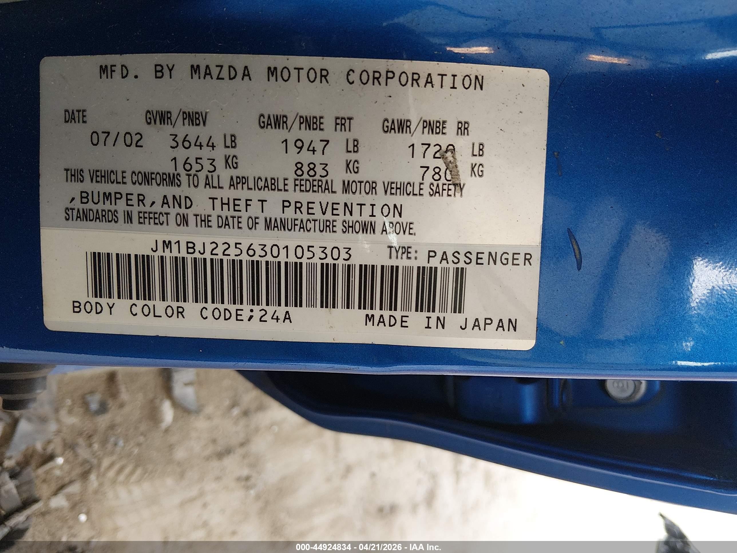 MAZDA PROTEGE image 9