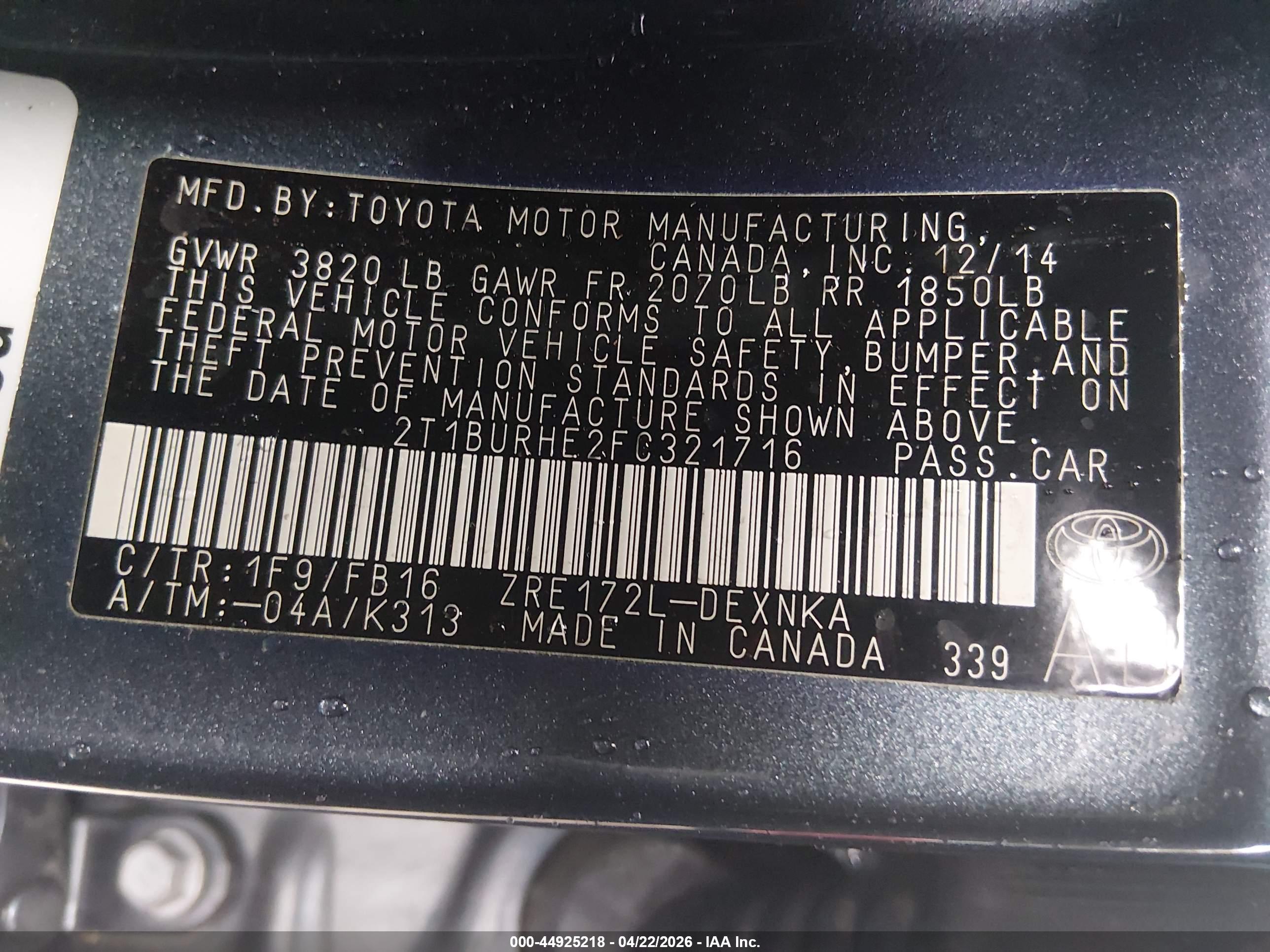 TOYOTA COROLLA image 9