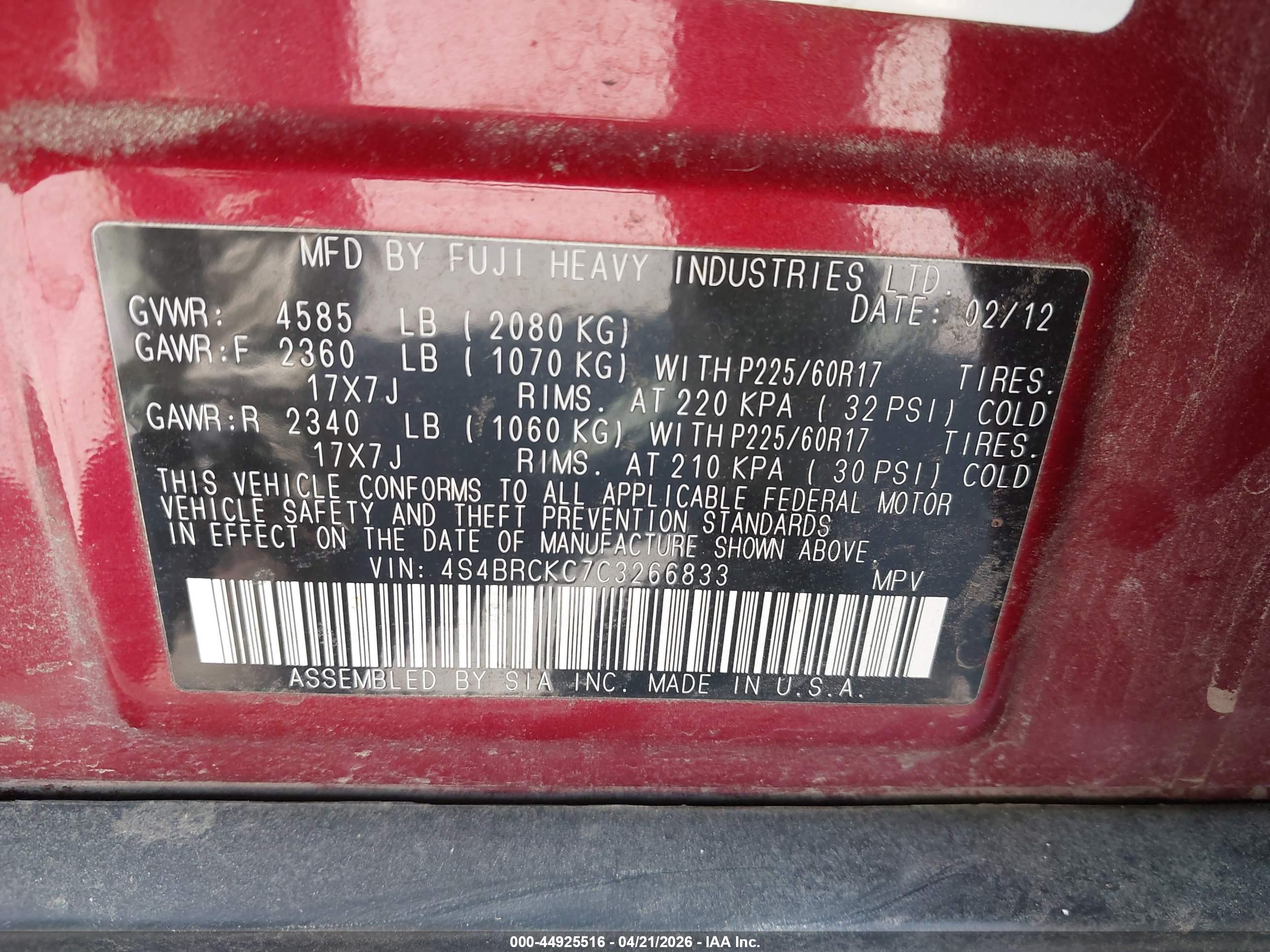 SUBARU OUTBACK image 9