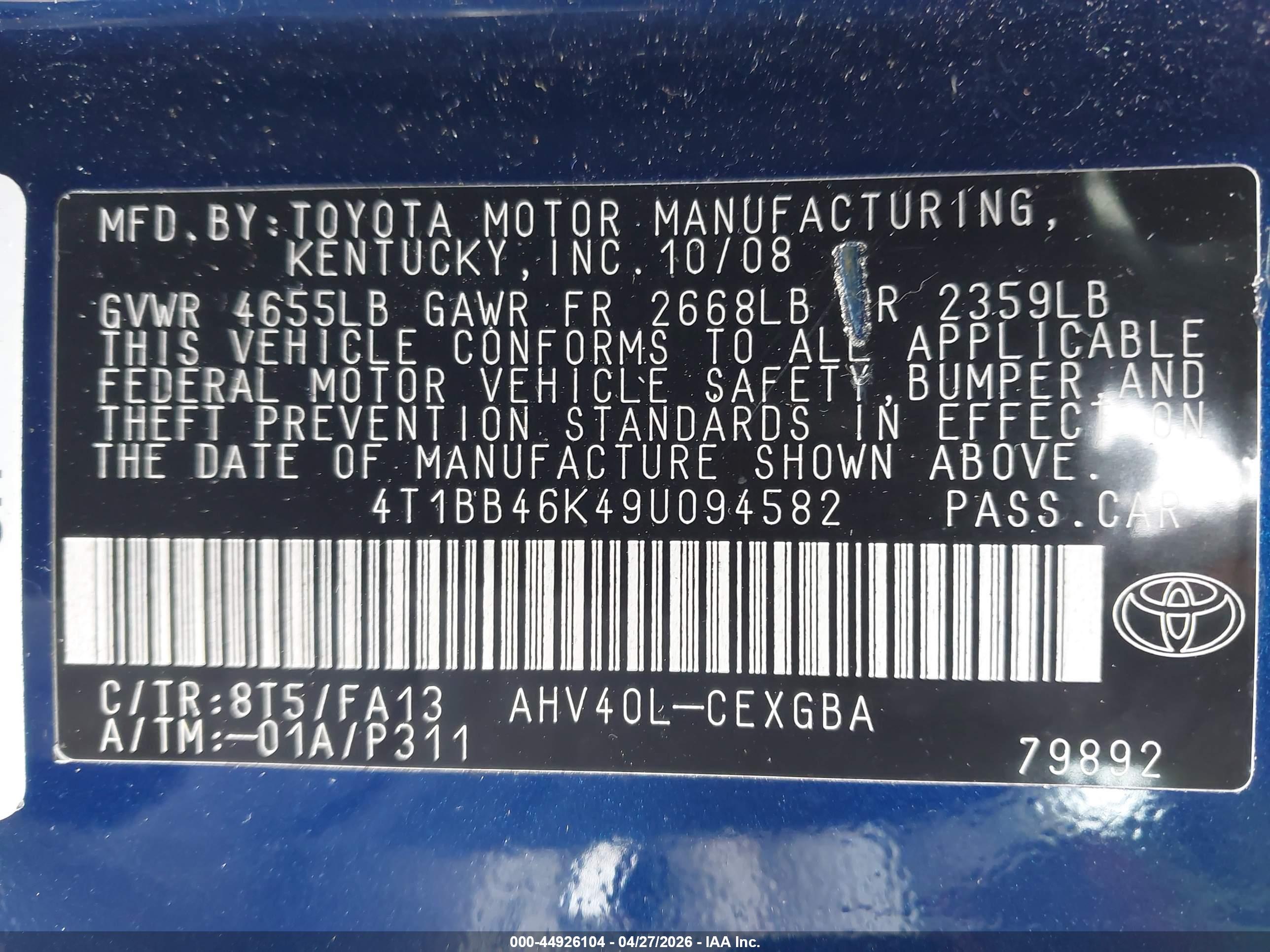 TOYOTA CAMRY image 9